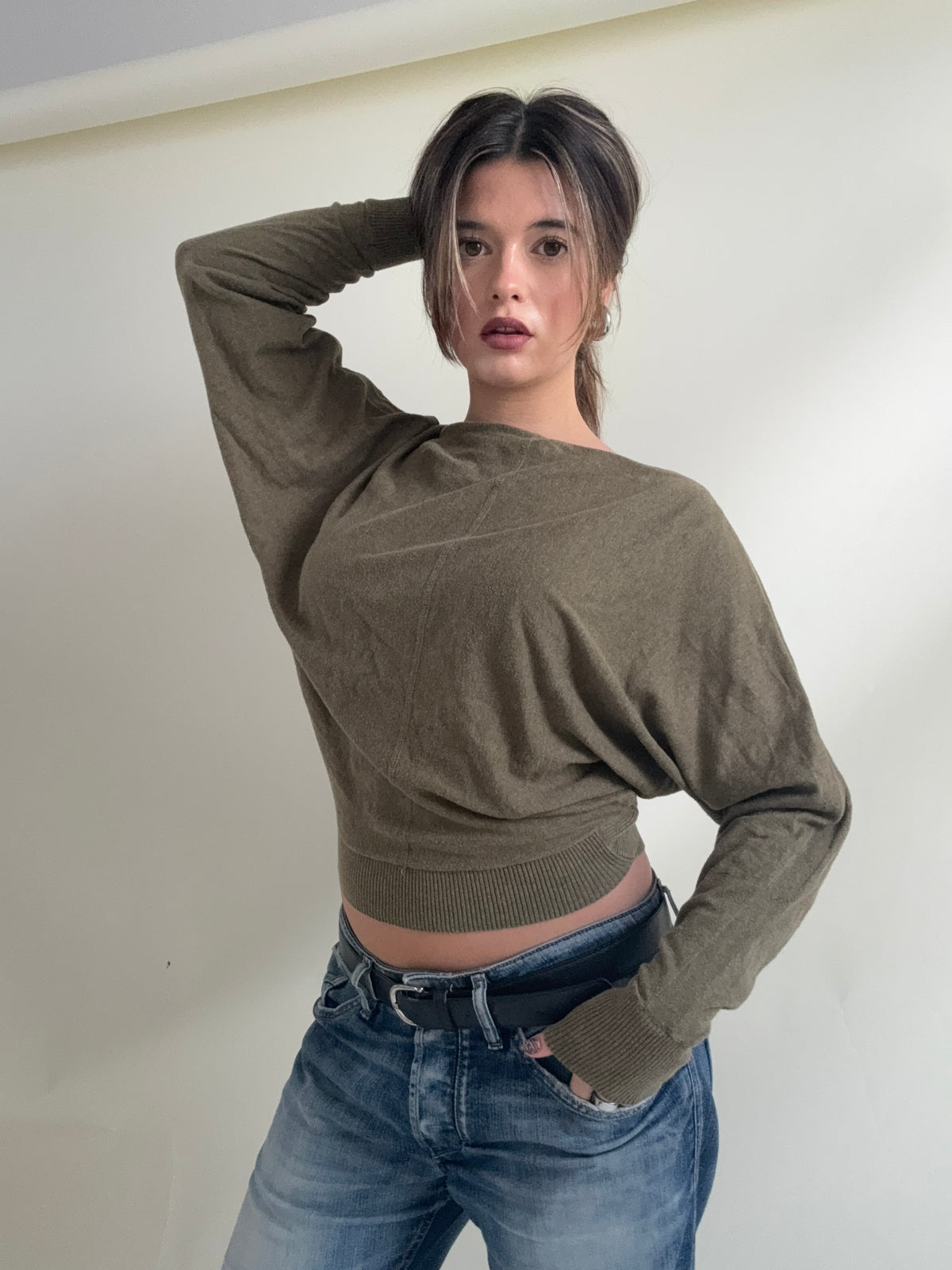 Allsaints Khaki Knit Jumper (S)