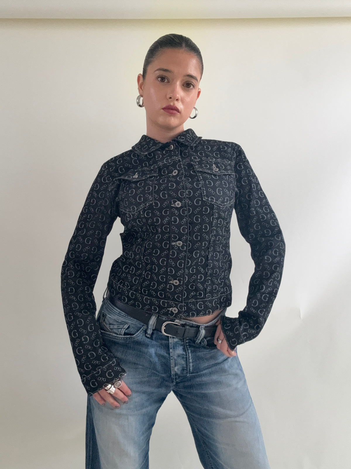 Vintage Guess Monogram Denim Jacket (M)