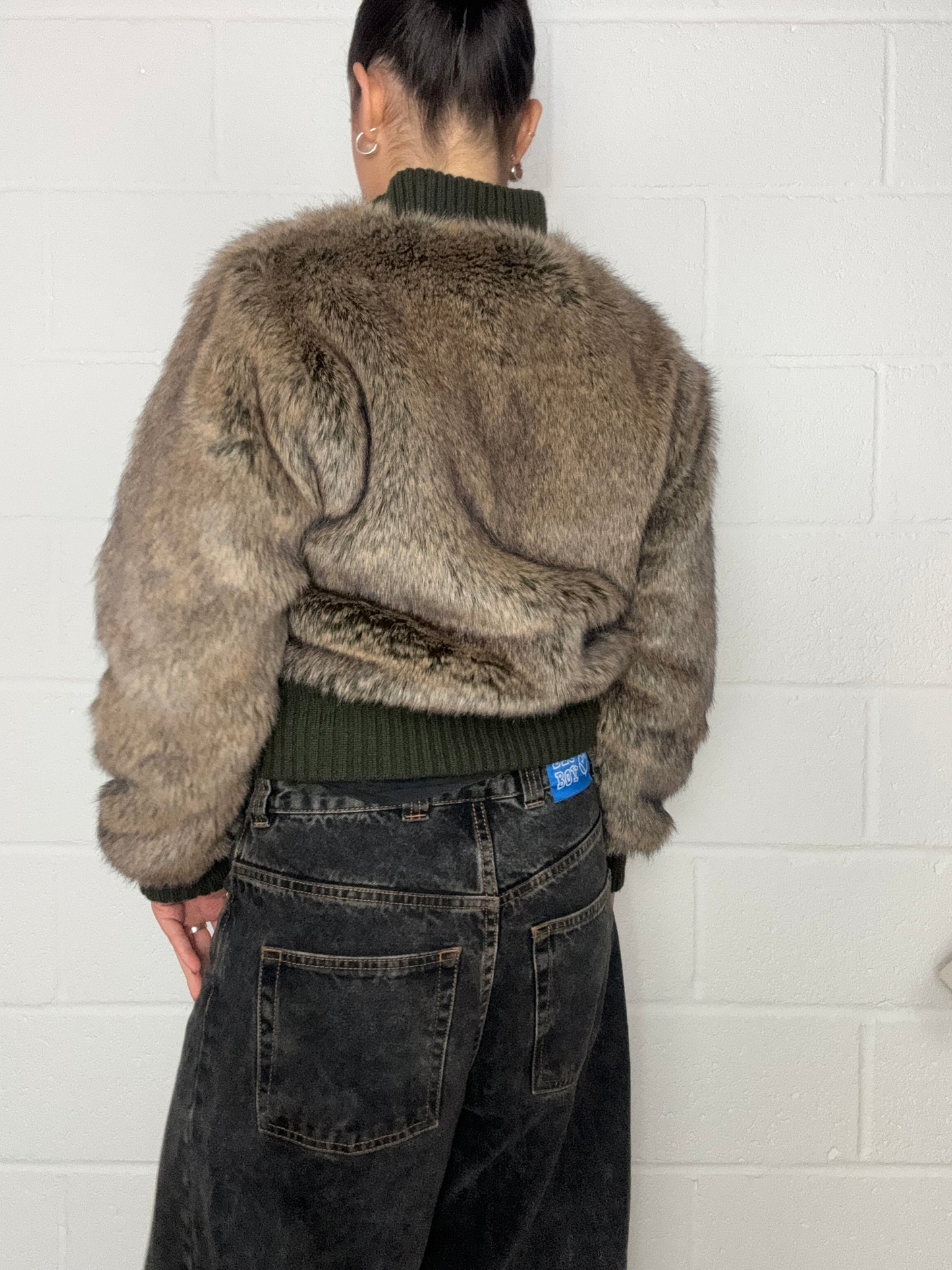 Faux Fur Bomber Jacket (UK12)