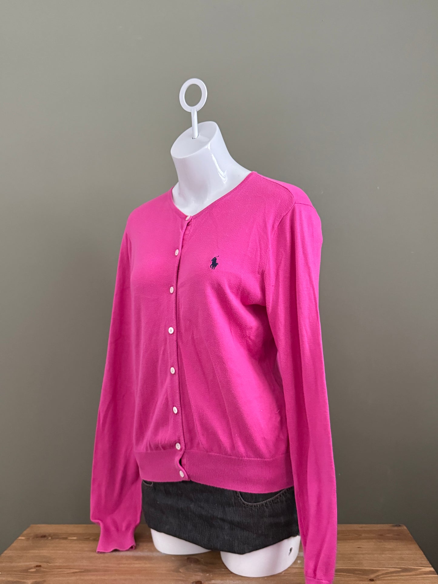 Pink Ralph Lauren Knit Cardigan (XL)