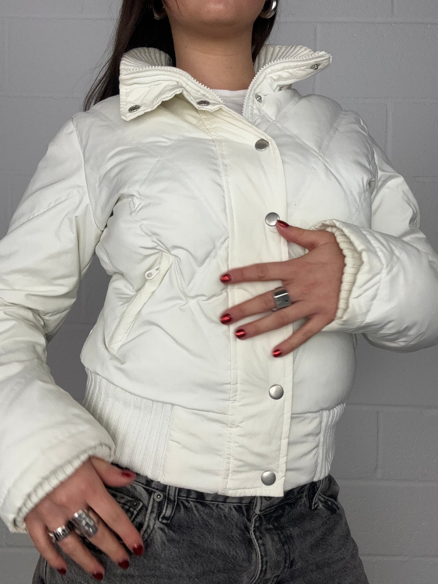 Cream Y2K Puffer Jacket (UK8)