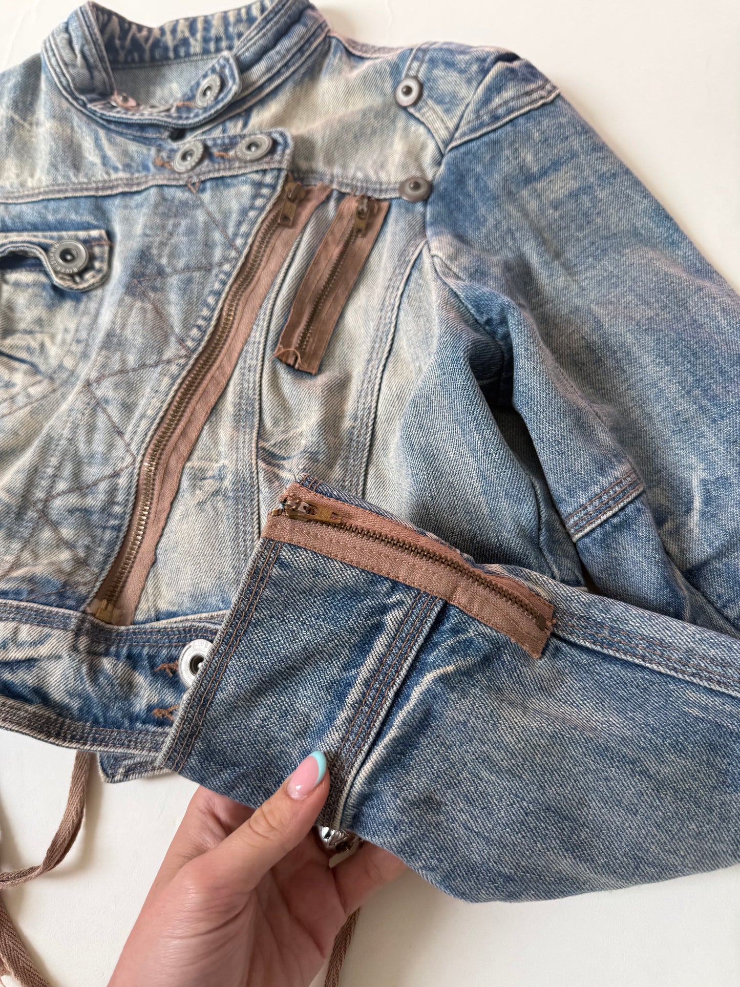 Cropped Denim Corset Jacket (UK14)