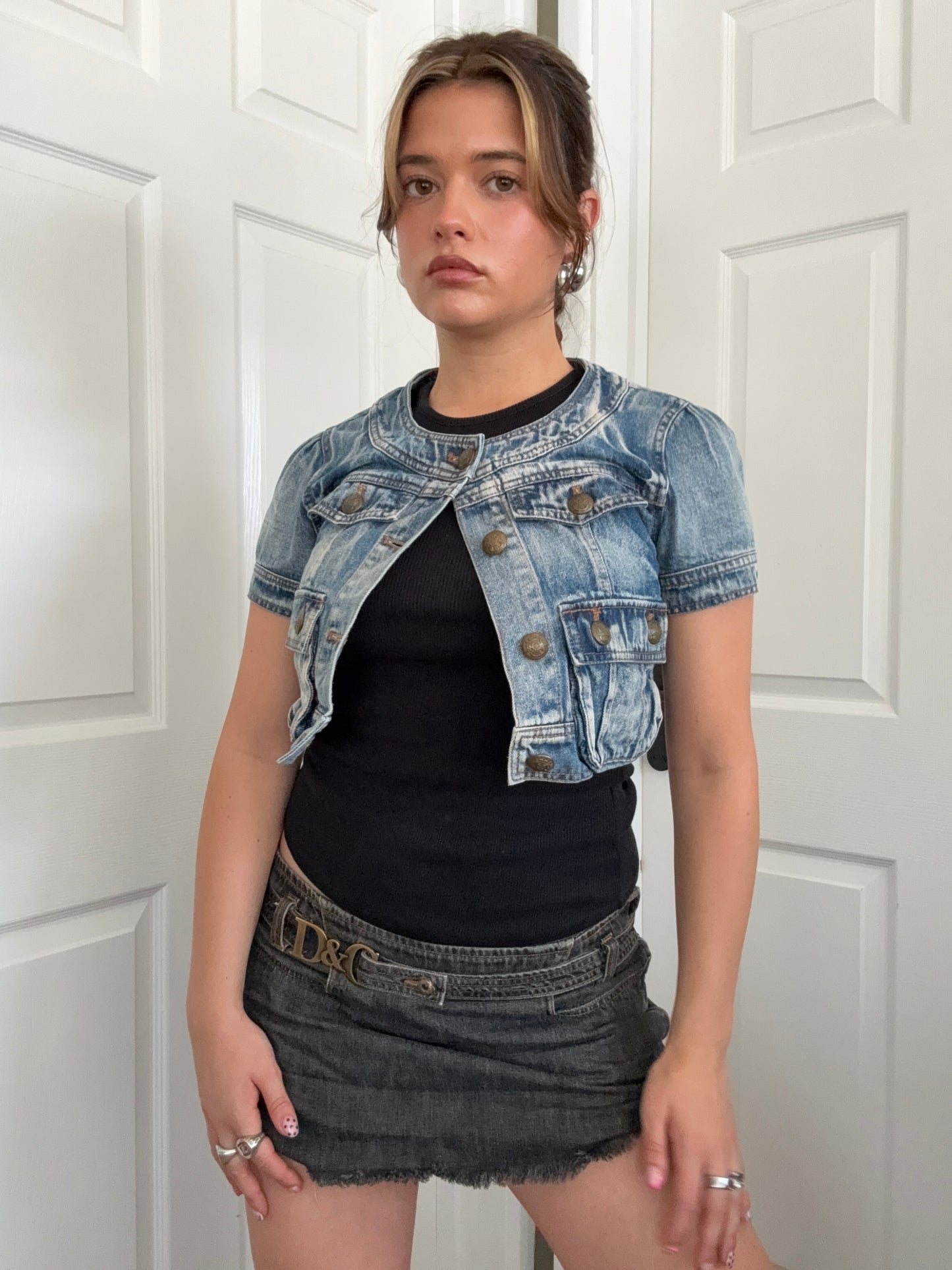 Y2K Denim Top (S)