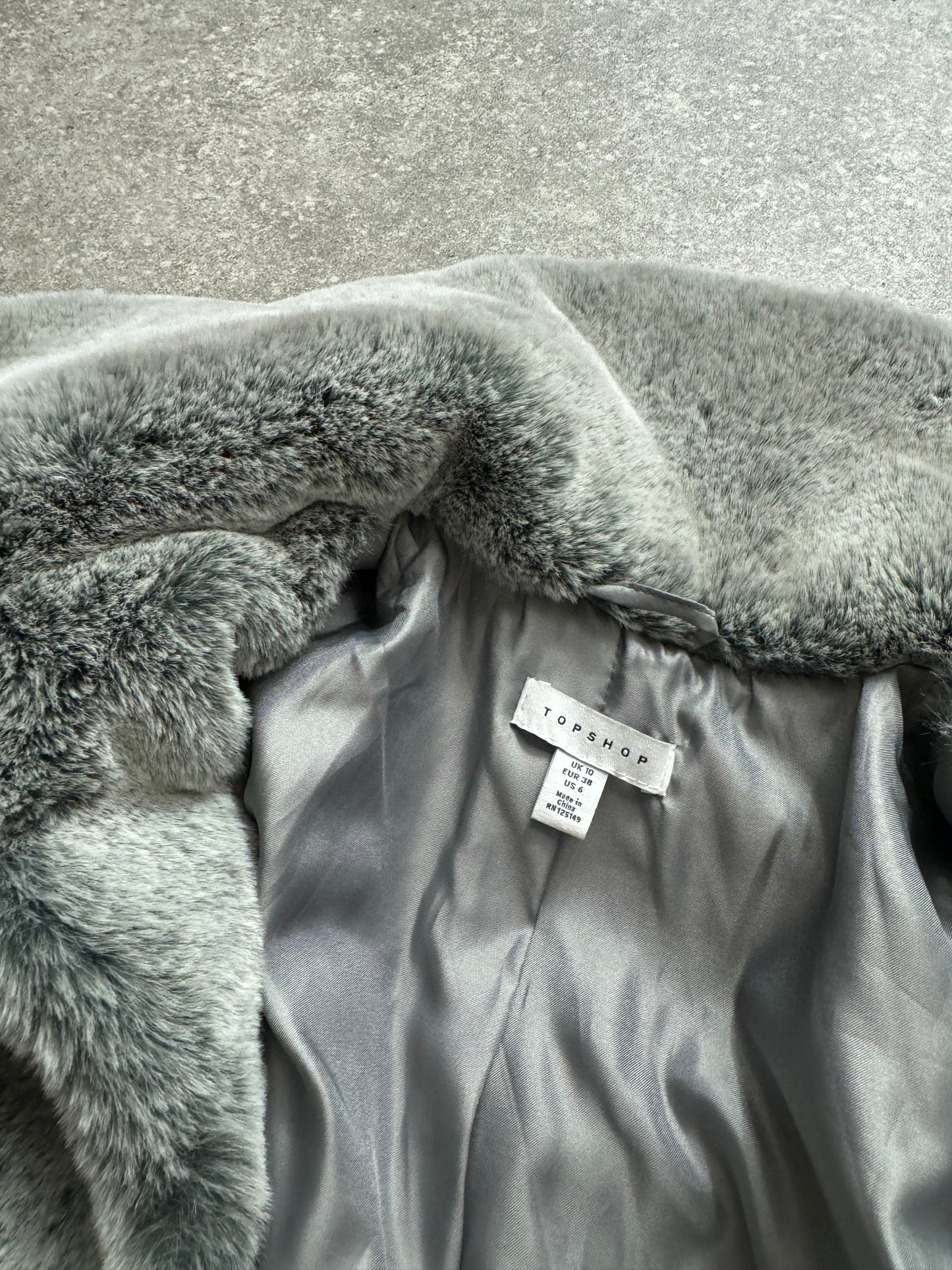 Grey Faux Fur Jacket