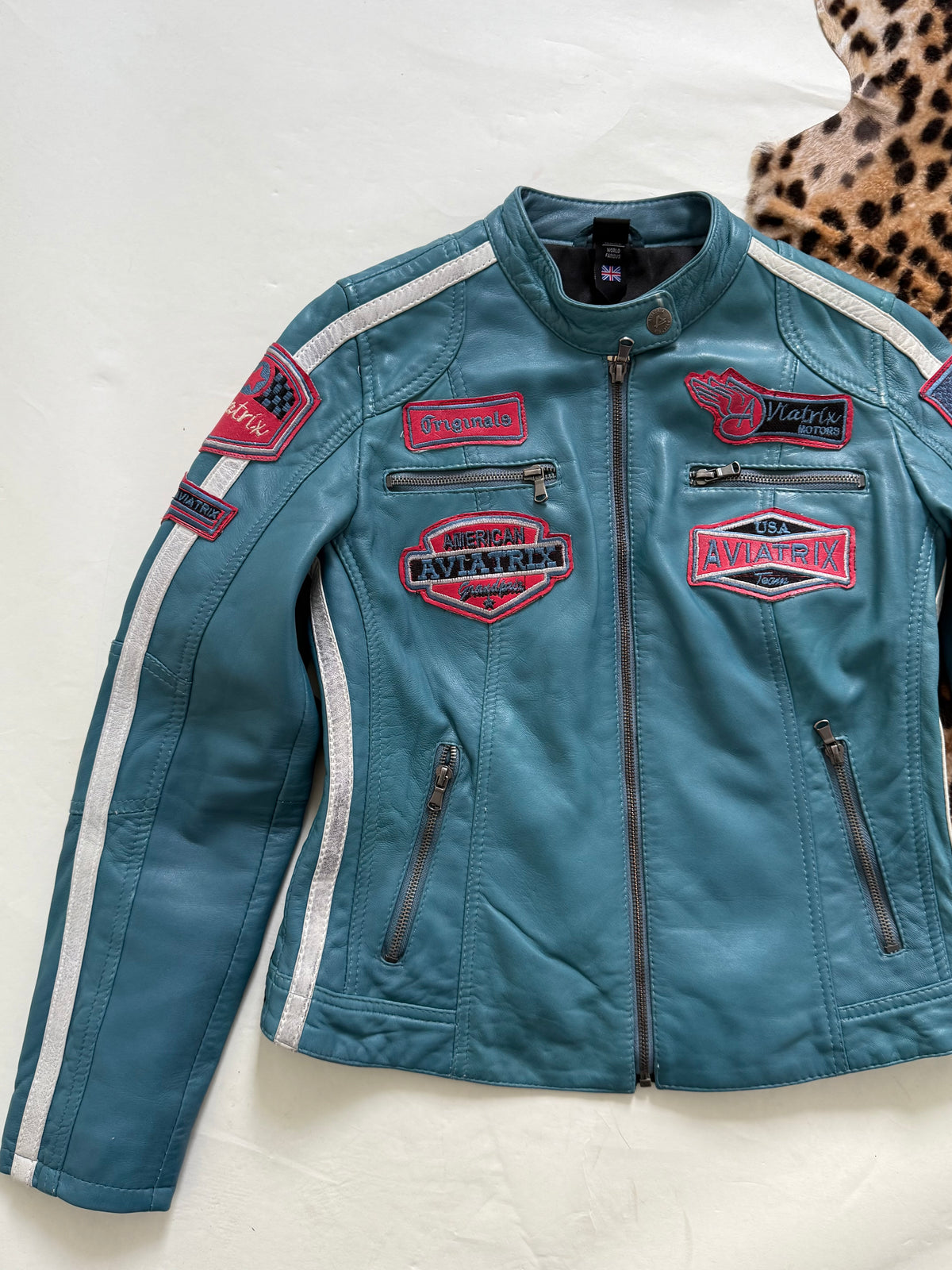 Aviatrix Leather Biker Jacket (S)