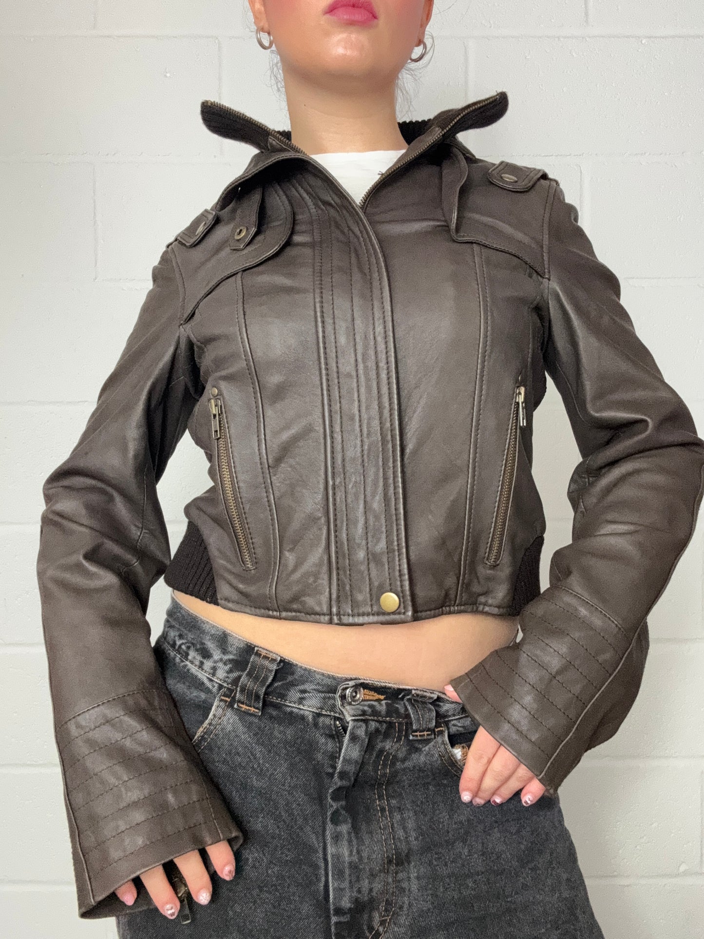 Brown Leather Jacket (M)