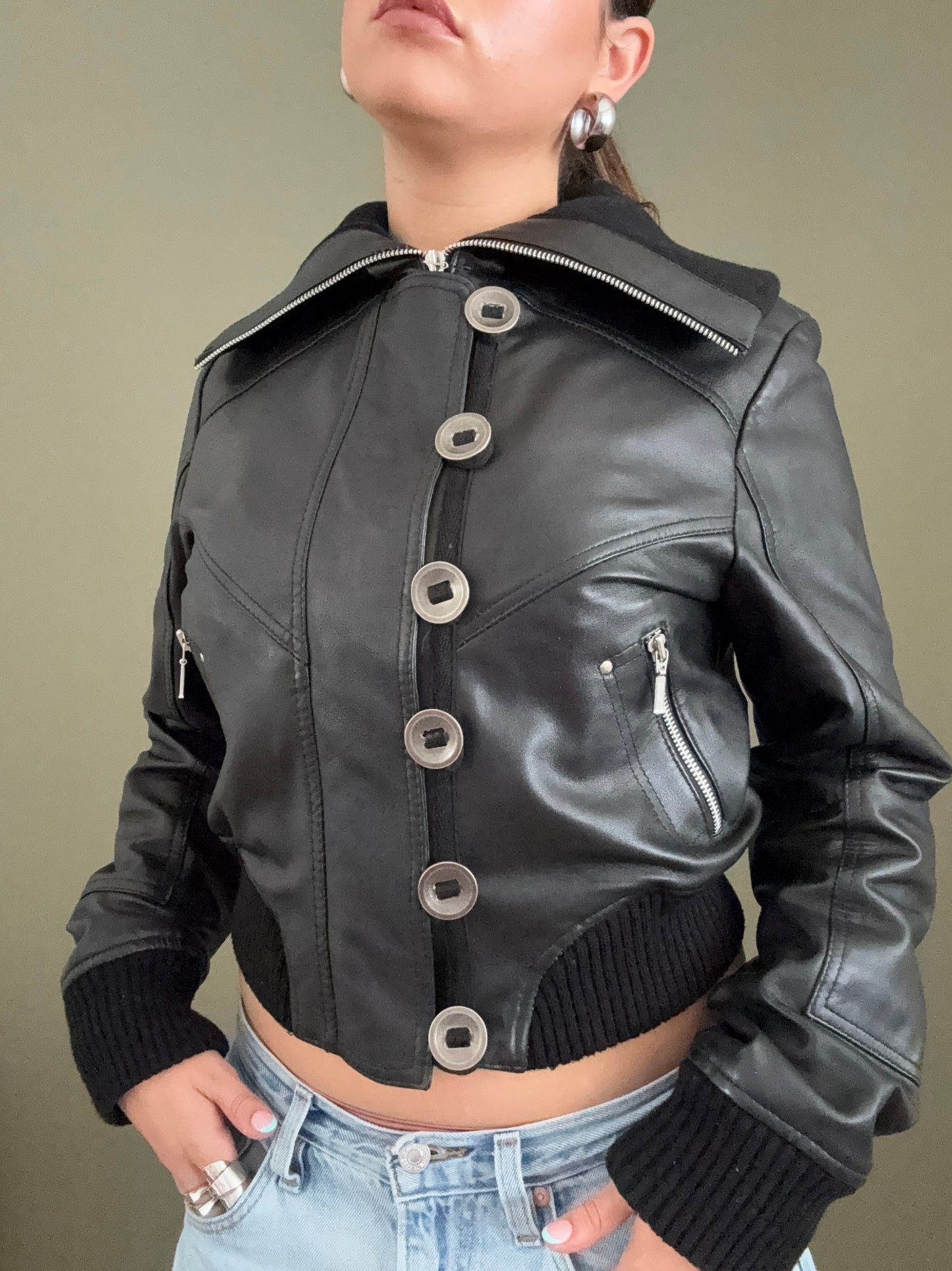Aviatrix Leather Bomber Jacket (L)