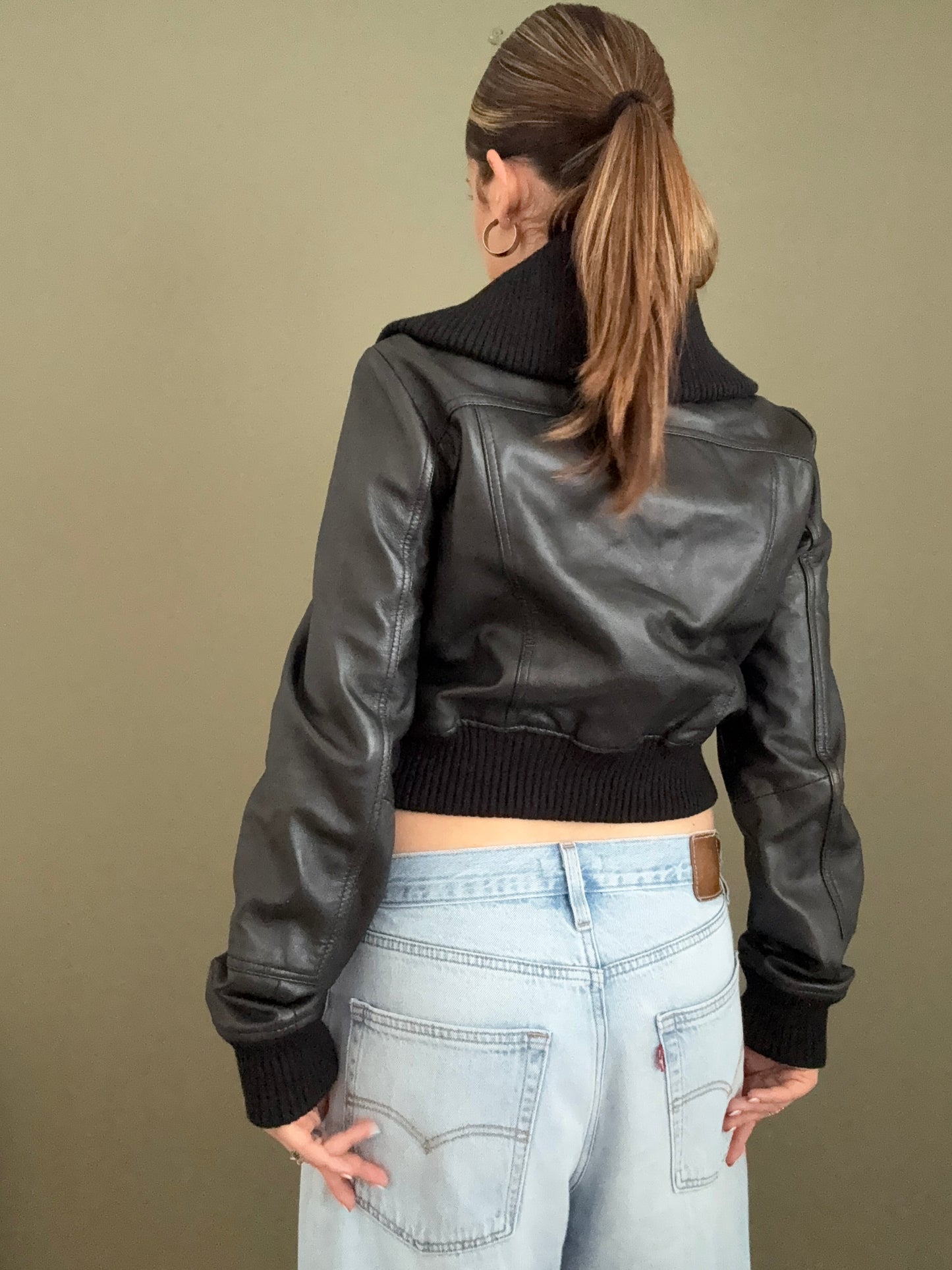 Aviatrix Leather Bomber Jacket (L)