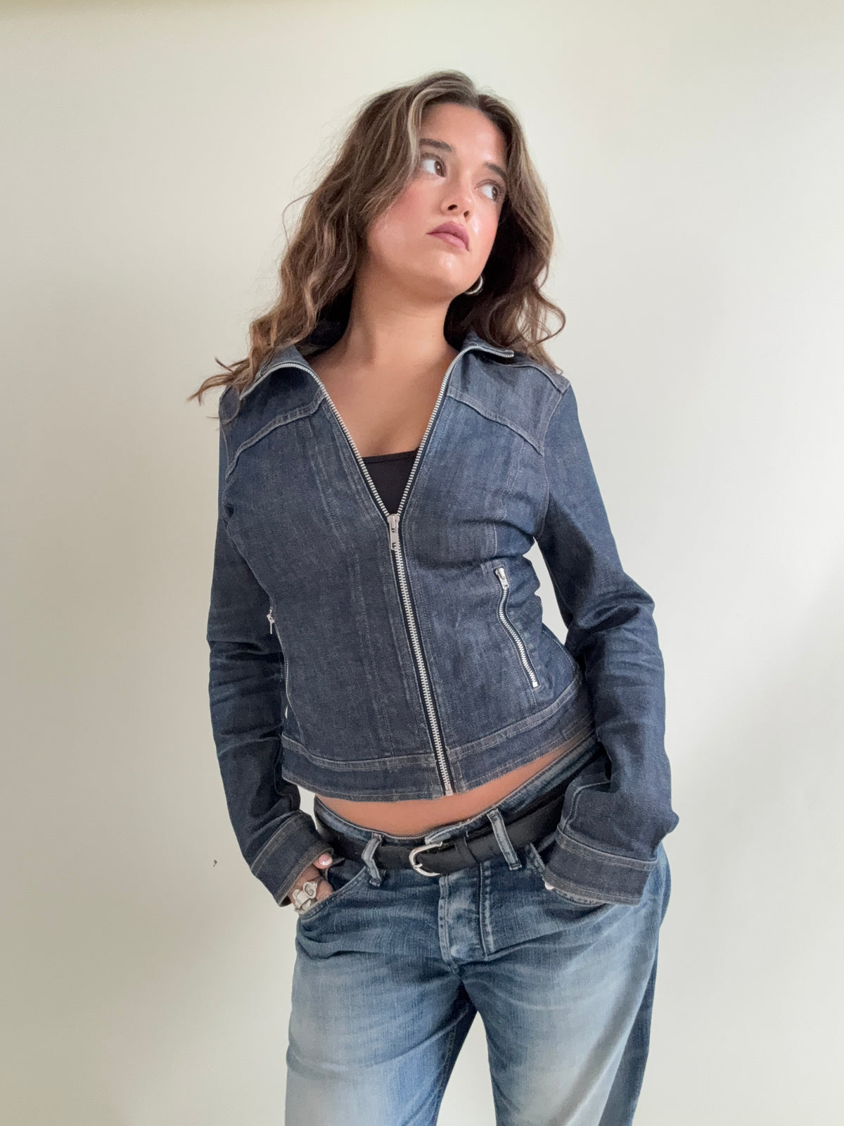 French Connection Asymmetric Denim Jacket (M)