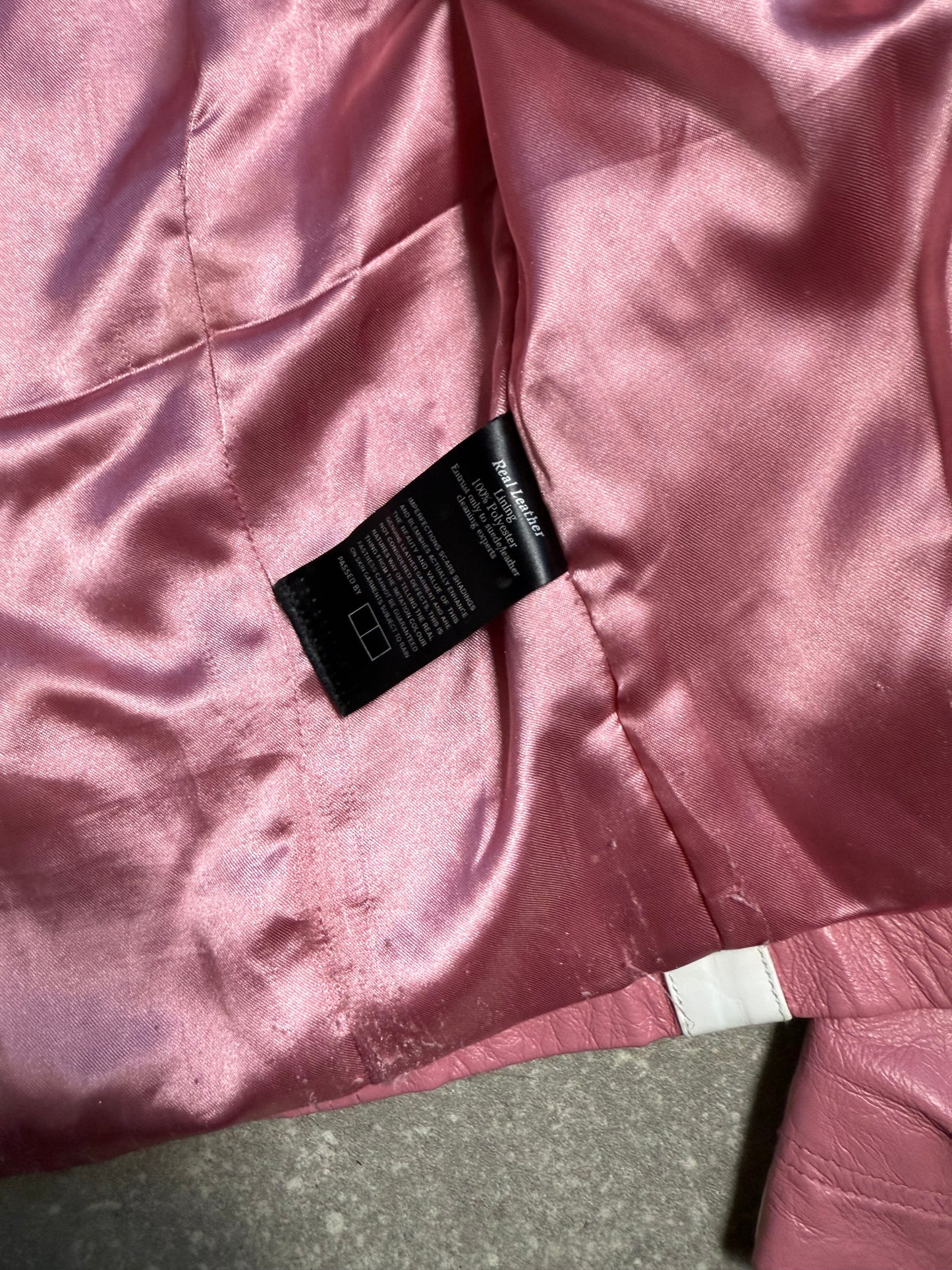 Pink Leather Jacket (UK10)