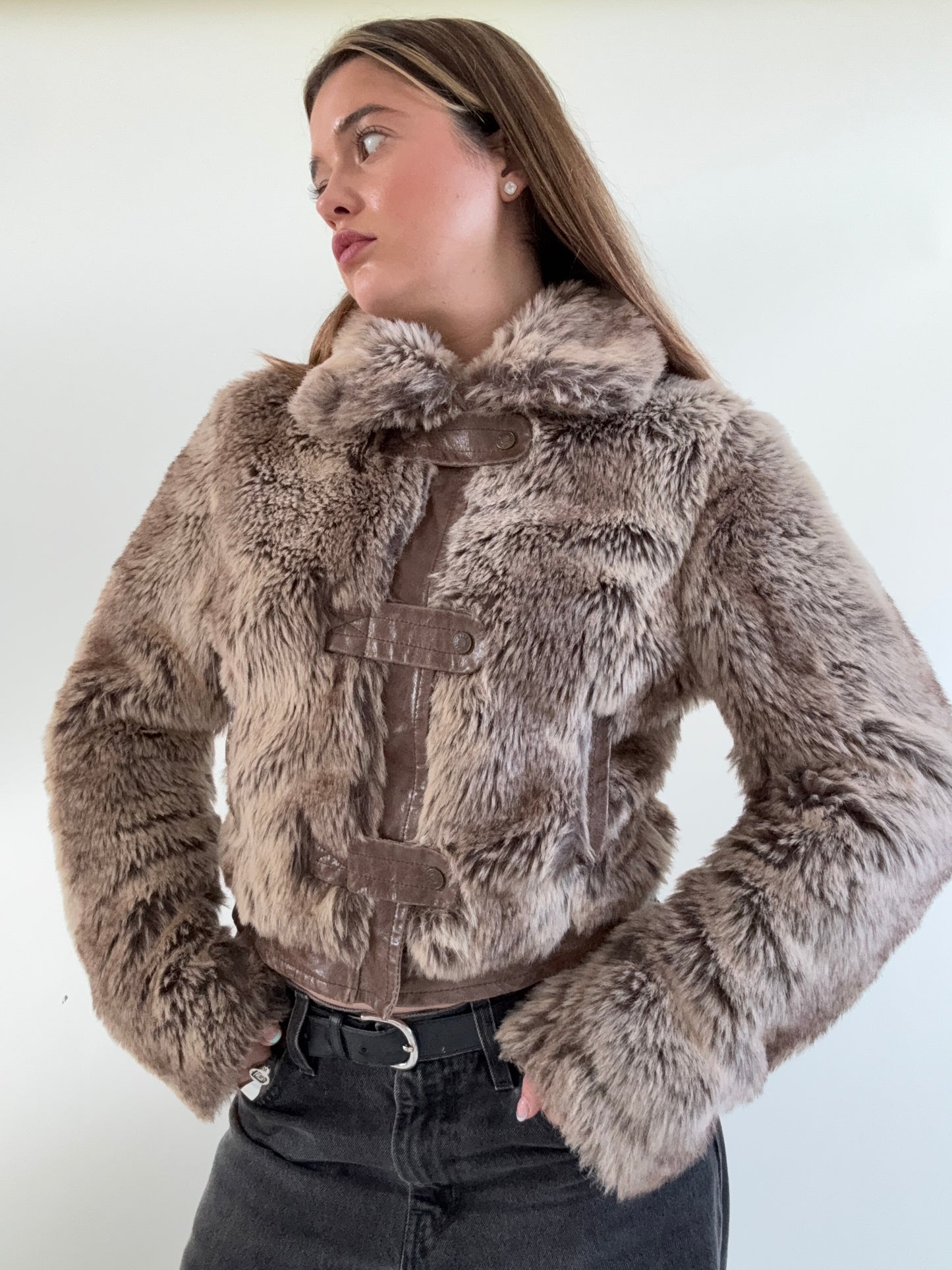 Faux Fur Bomber Jacket (UK12)