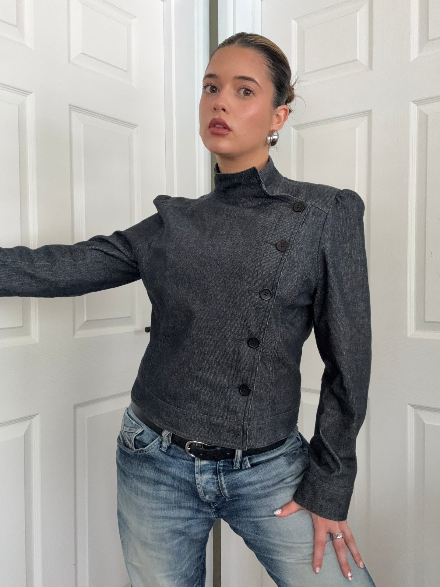 Asymmetric Button Jacket (UK14)
