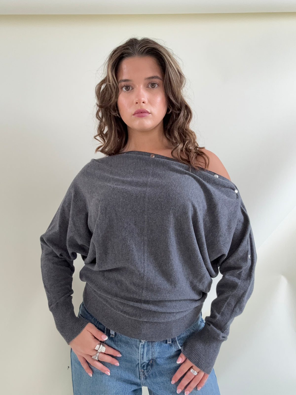 Allsaints Batwing Popper Jumper (M)