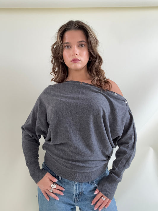 Allsaints Batwing Popper Jumper (M)