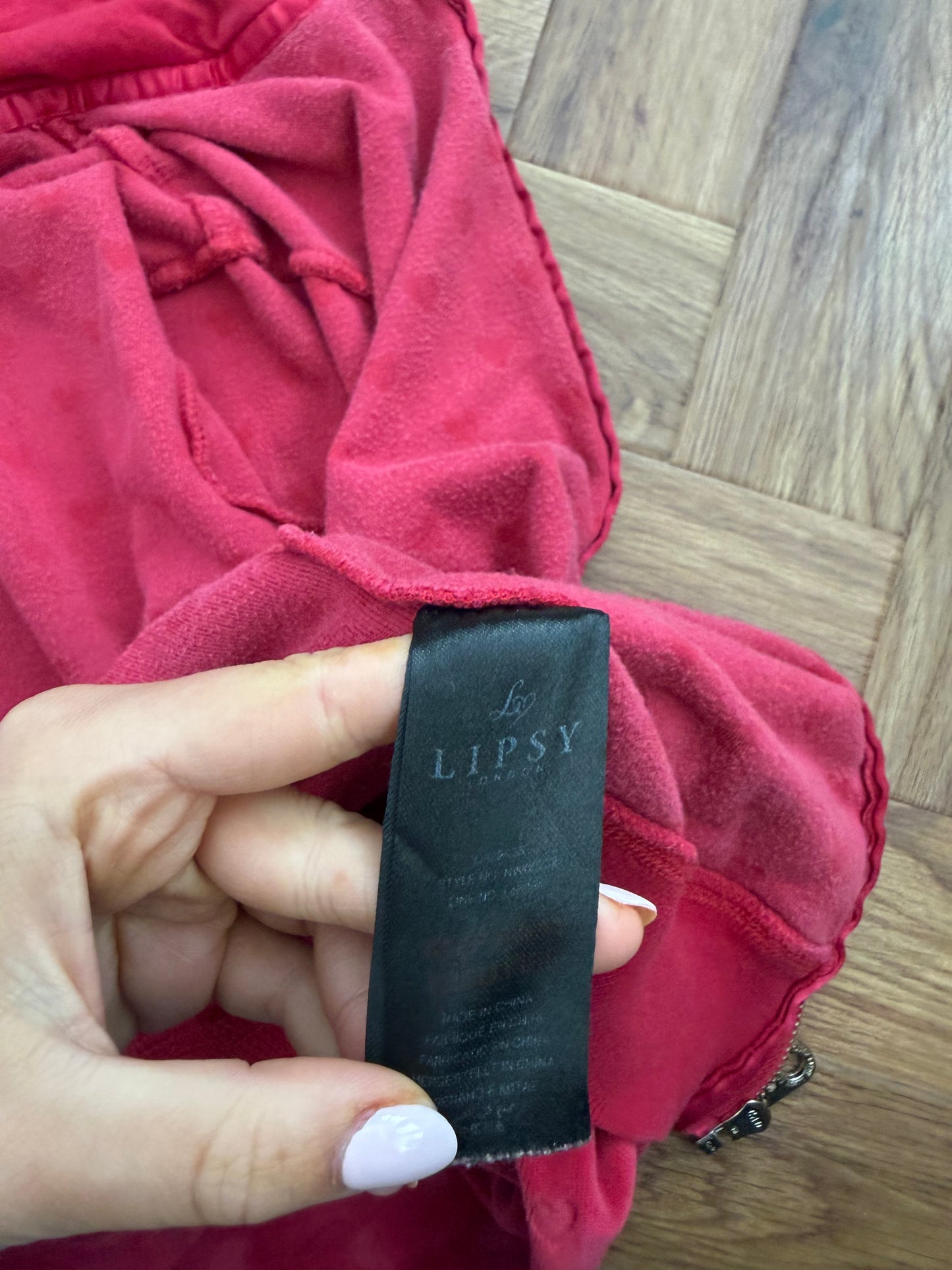 Lipsy Velour Heart Tracksuit Hoodie (XS)