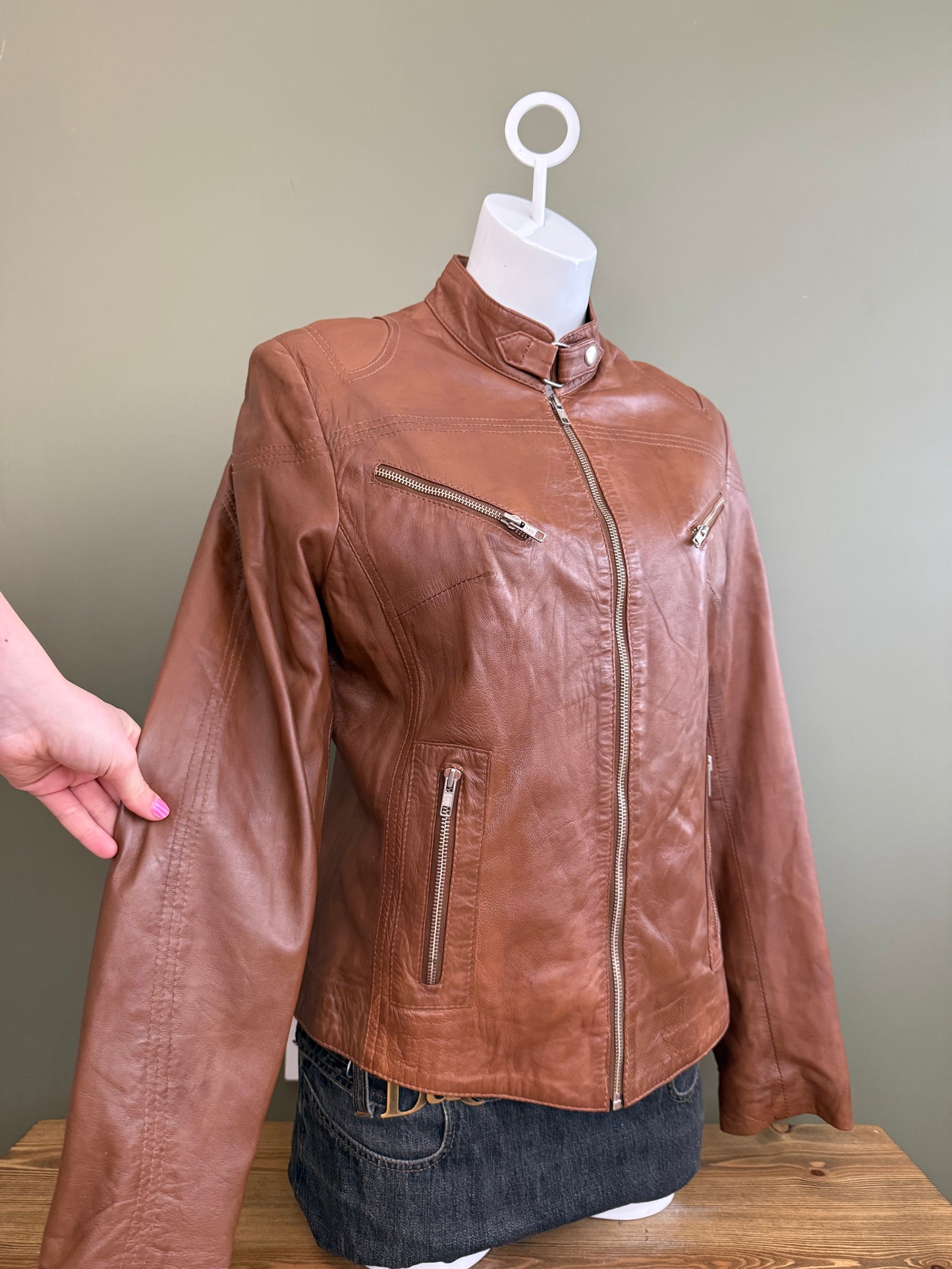 Tan Leather Jacket (M)