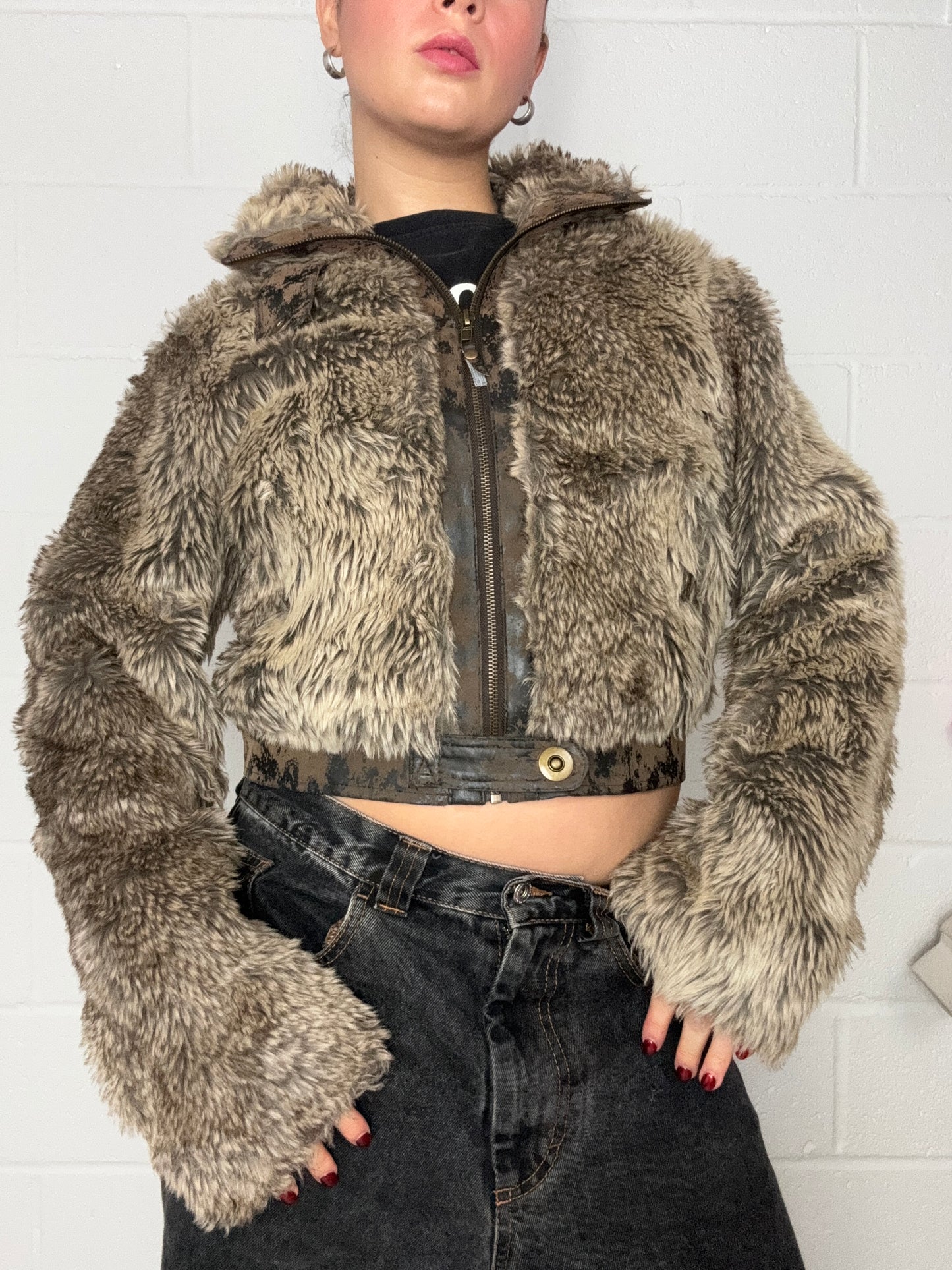 Y2K Faux Fur Jacket (UK10)