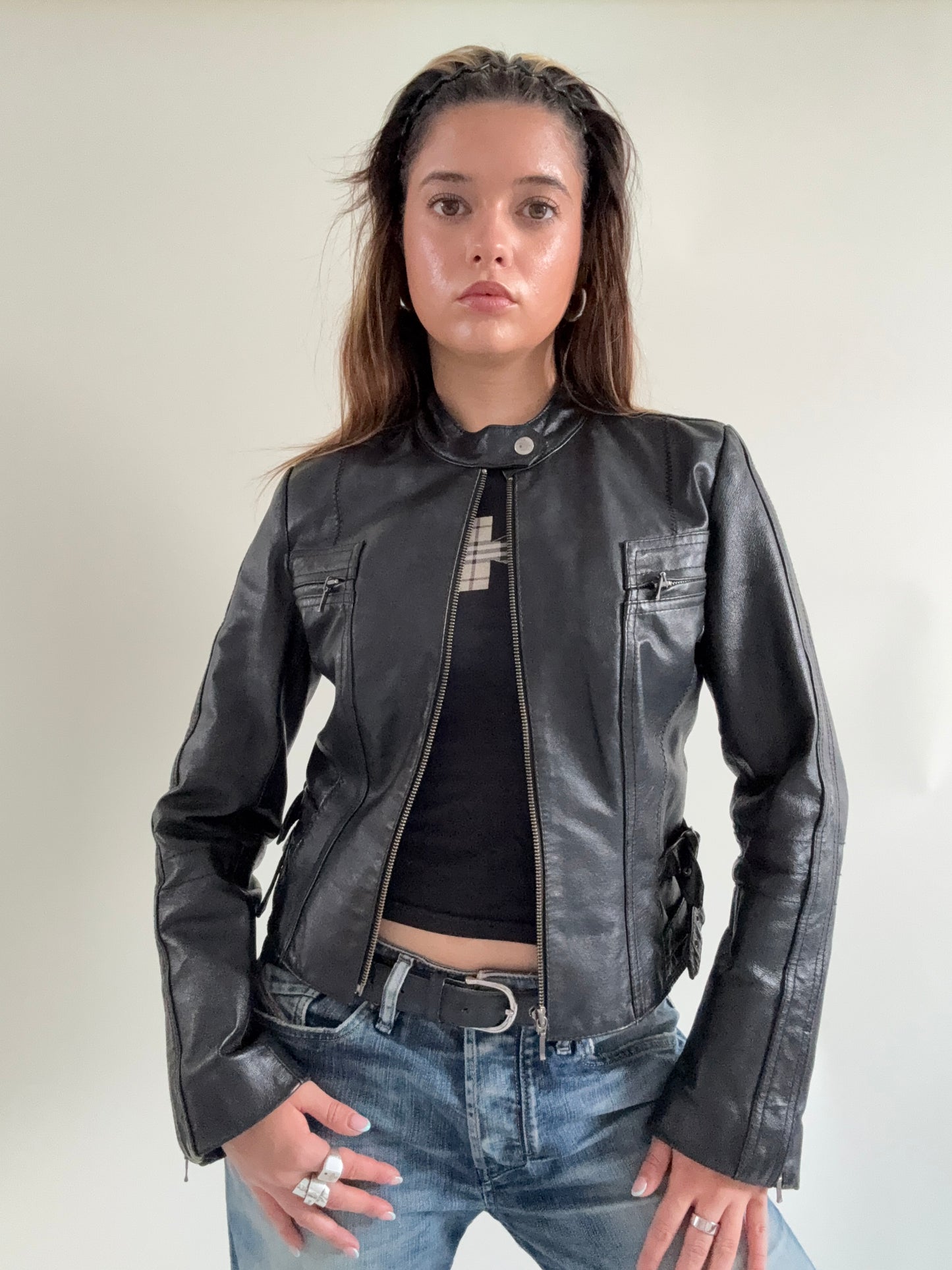 Leather Buckle Jacket (UK8)
