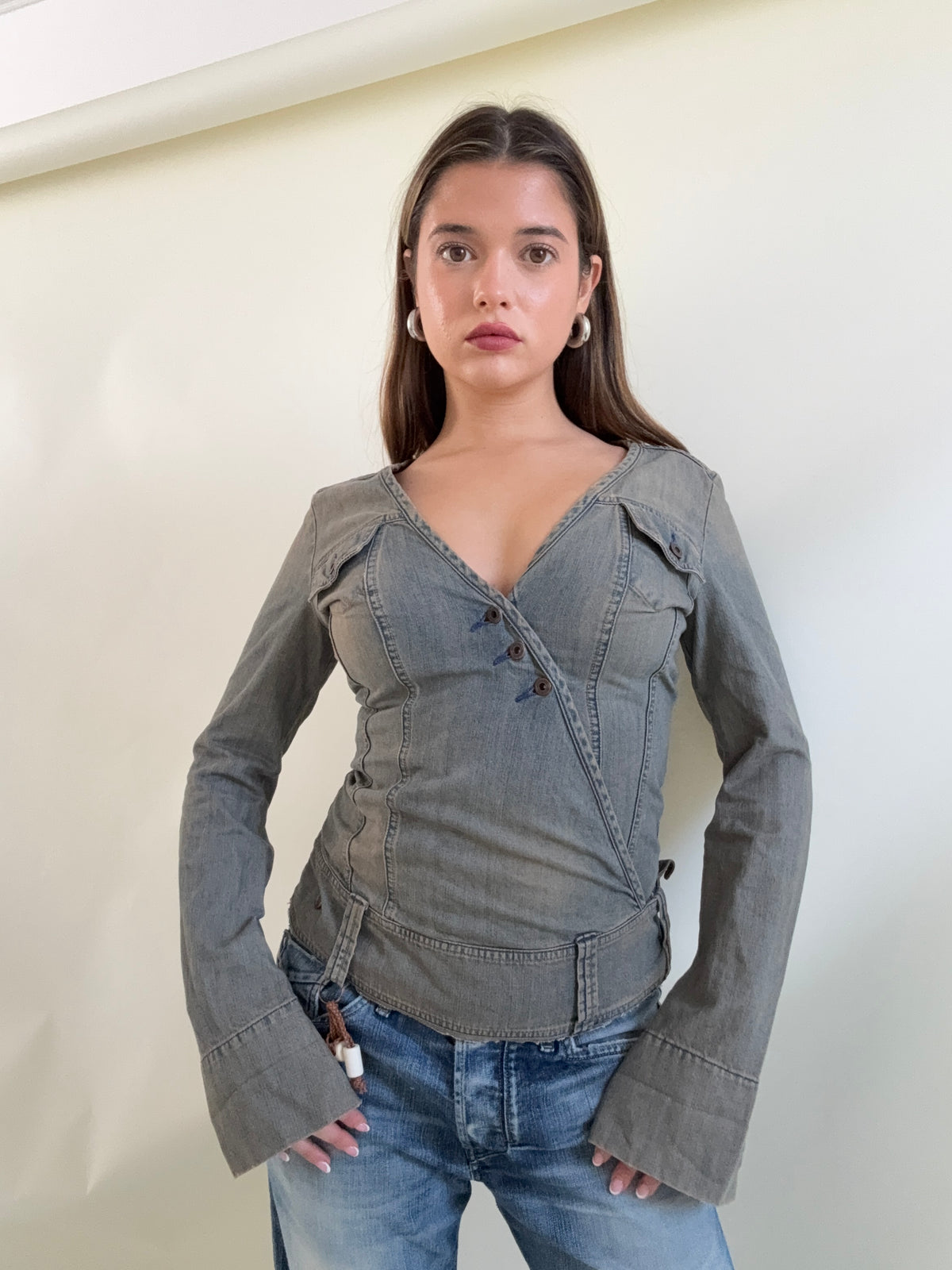 Diesel Denim Wrap Top (S)