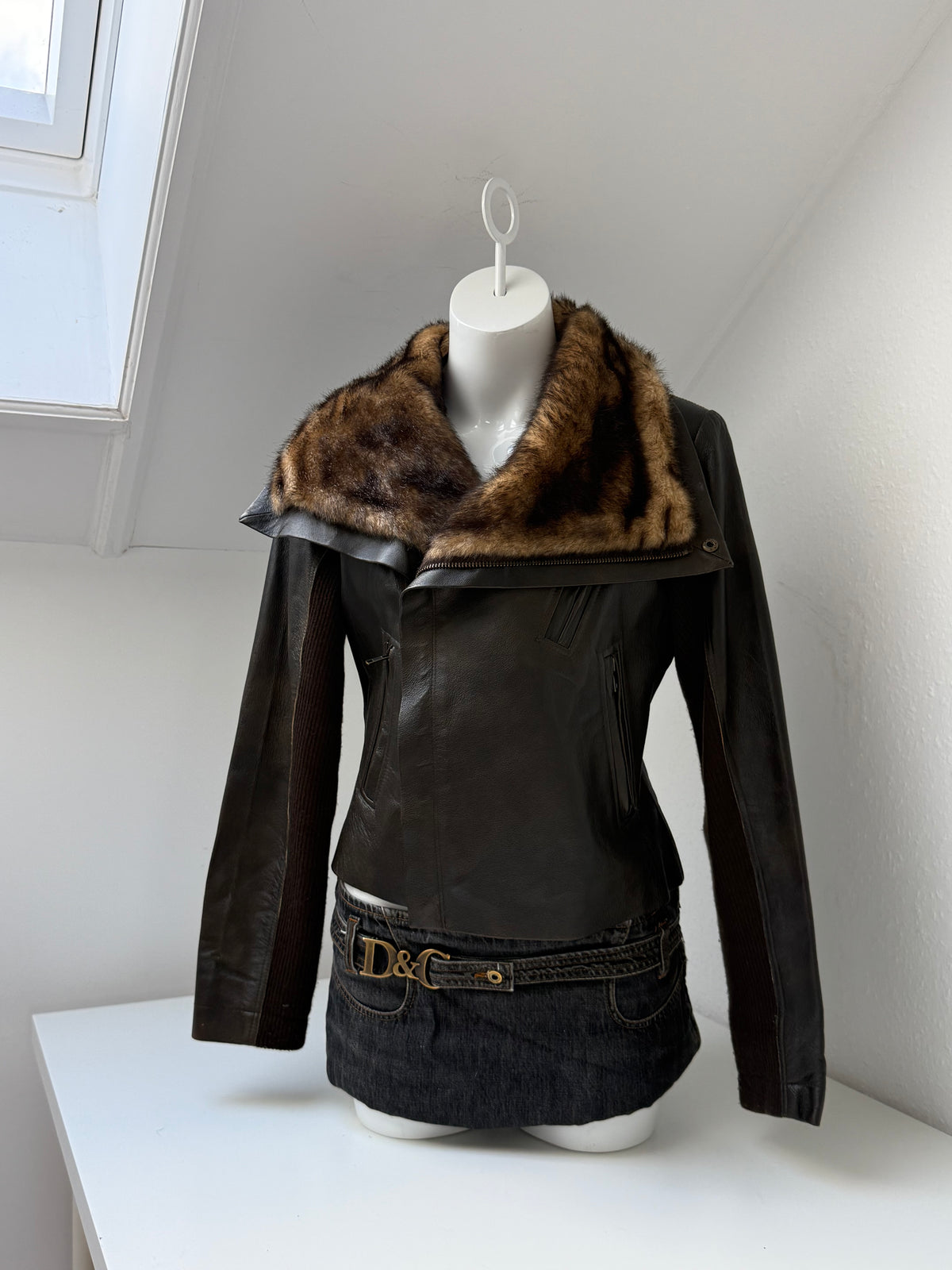 Morgan De Toi Leather Asymmetric Jacket (S)