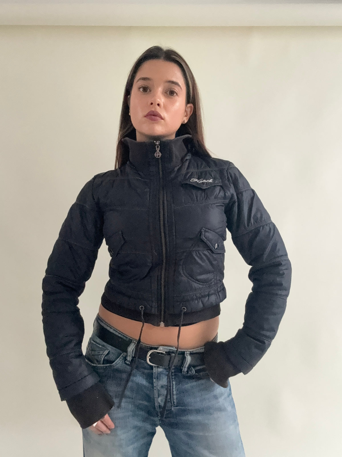Hooch Cropped Bomber Jacket (S)