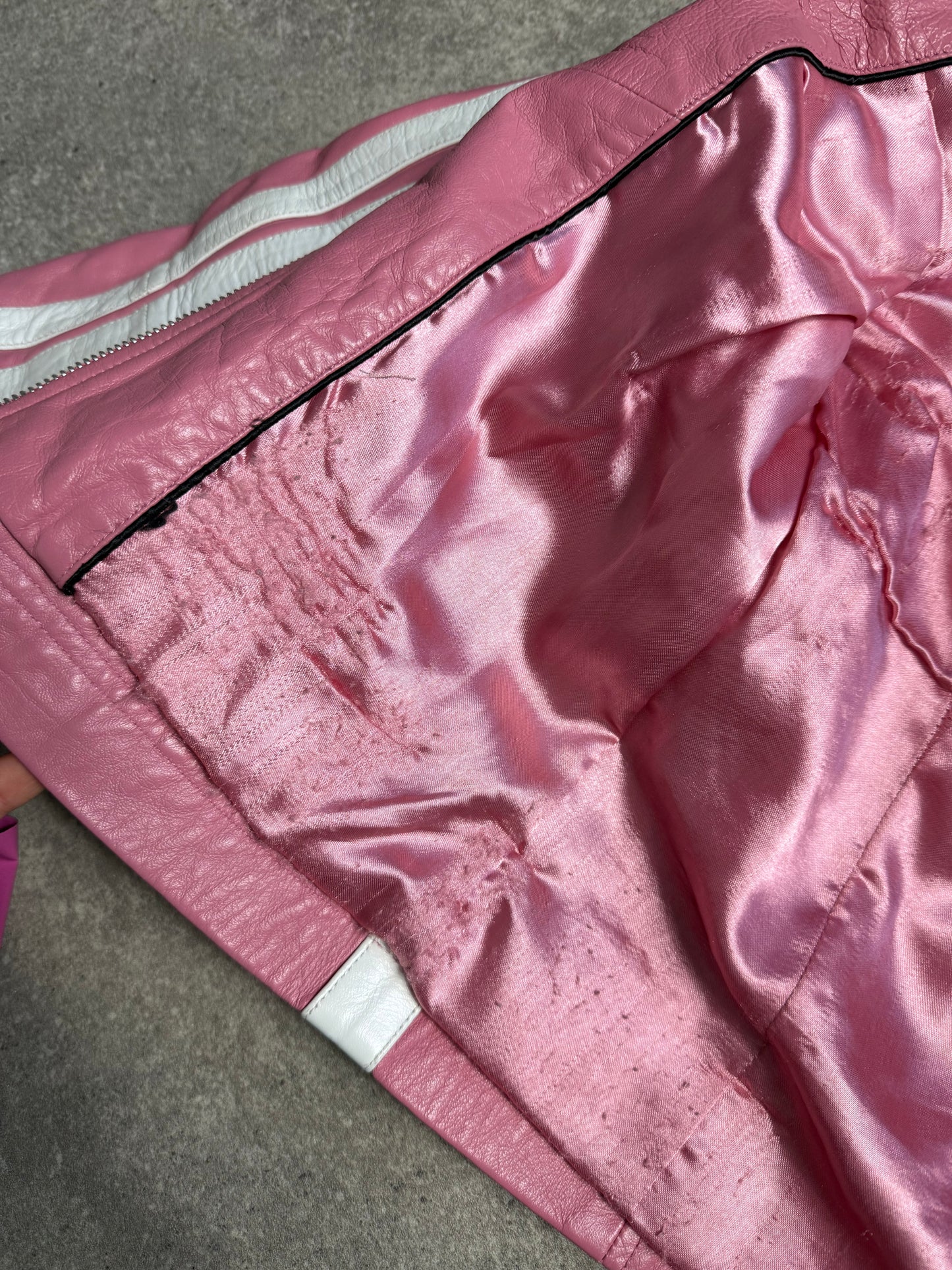 Pink Leather Jacket (UK10)