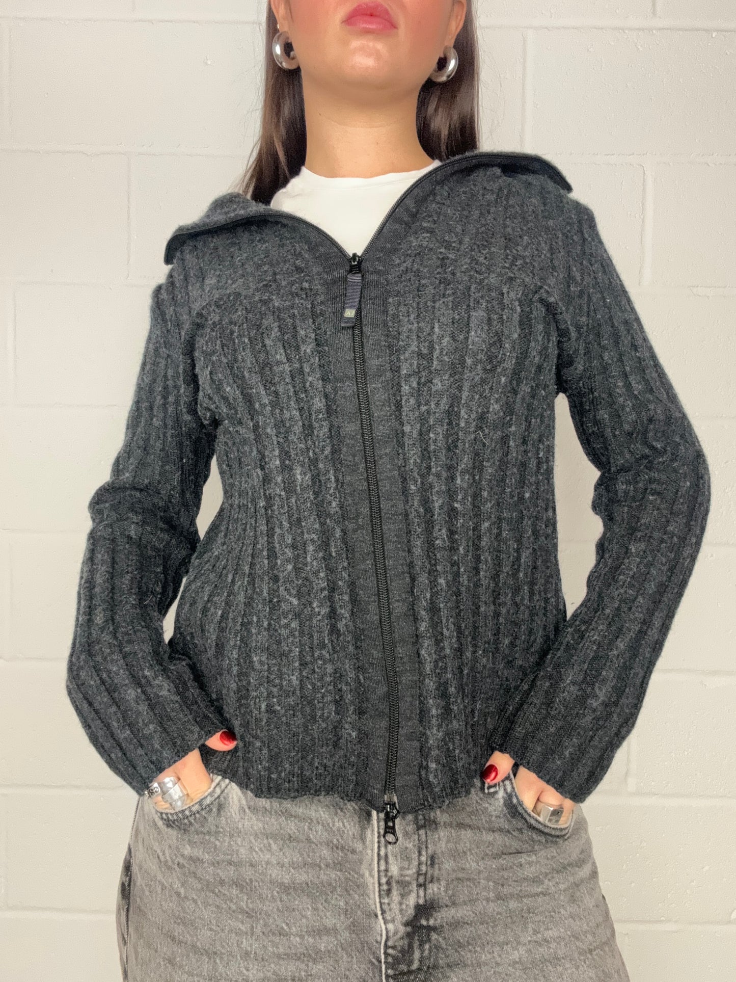 Armani Double Zip Knit Jumper (XL)