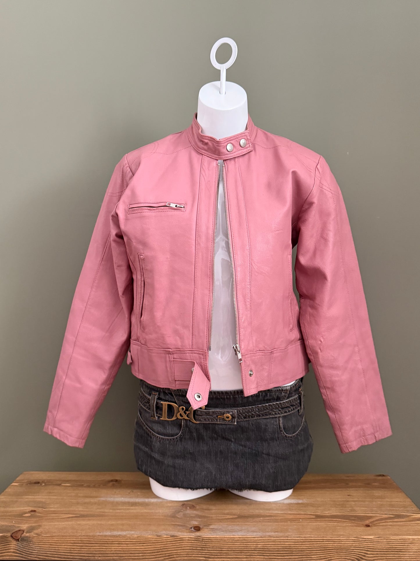 Pink Leather Jacket (M)