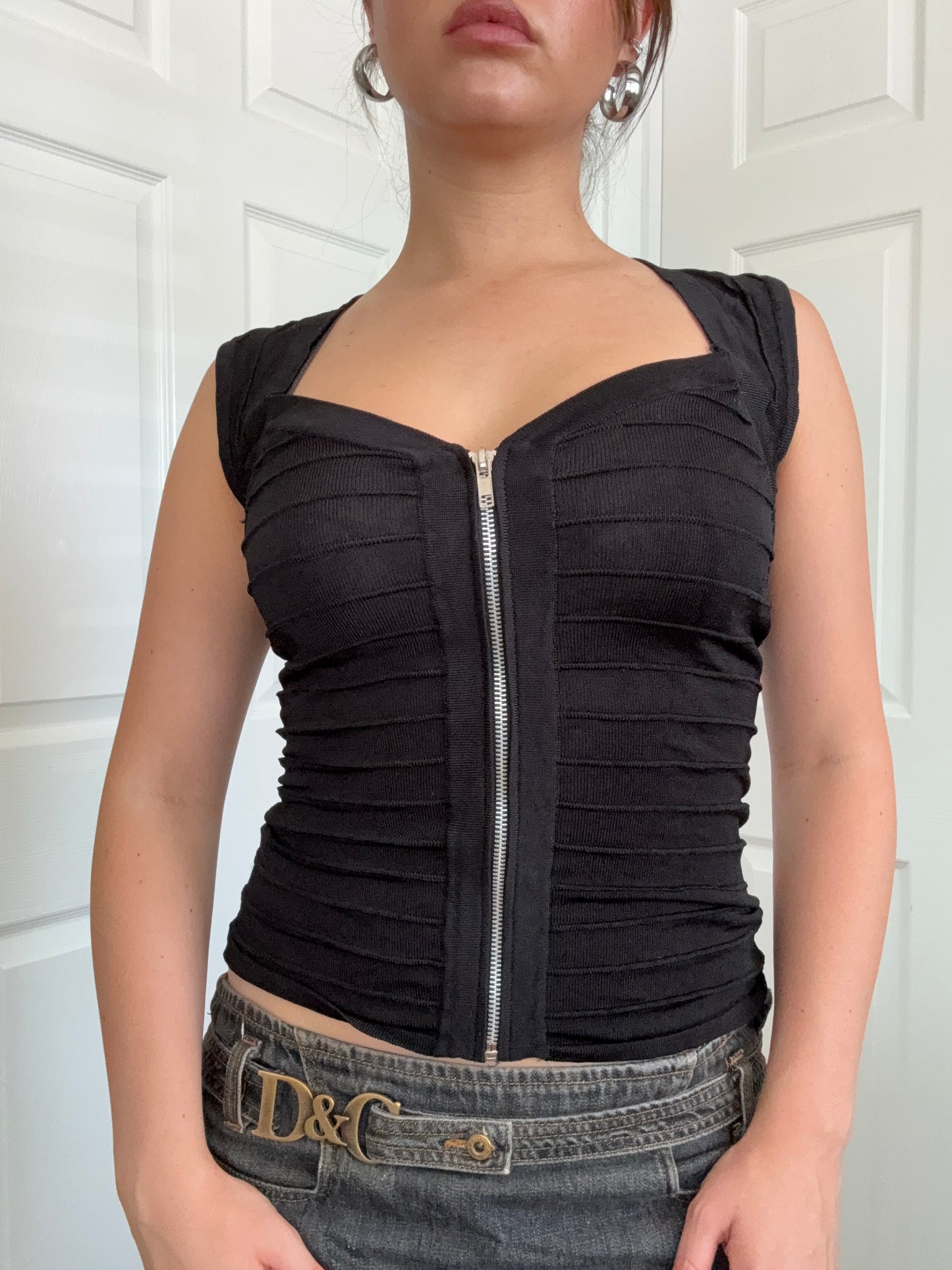 Jane Norman Zip Bandage Top (UK8)