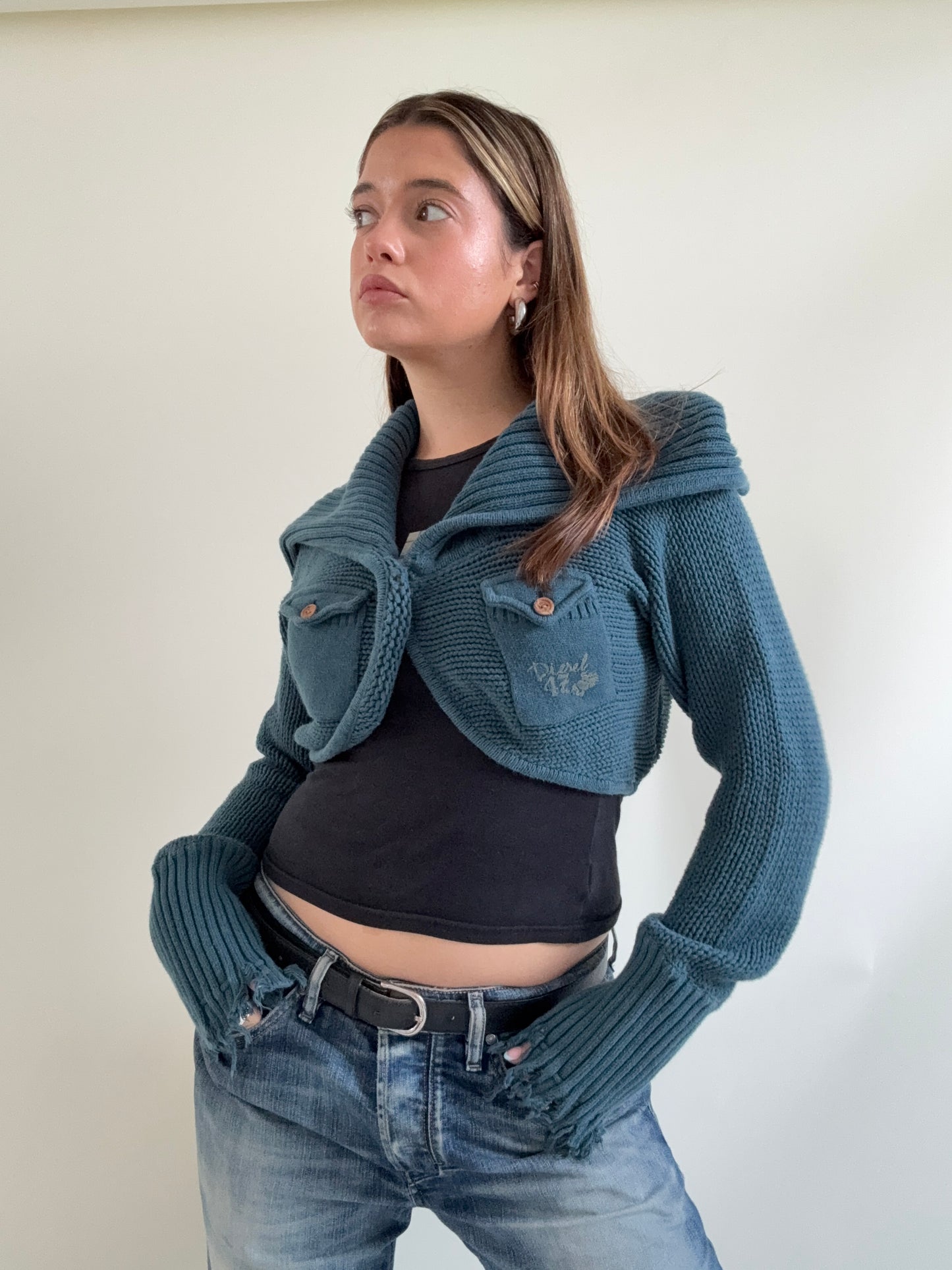 Diesel Knit Cropped Cardigan (L)
