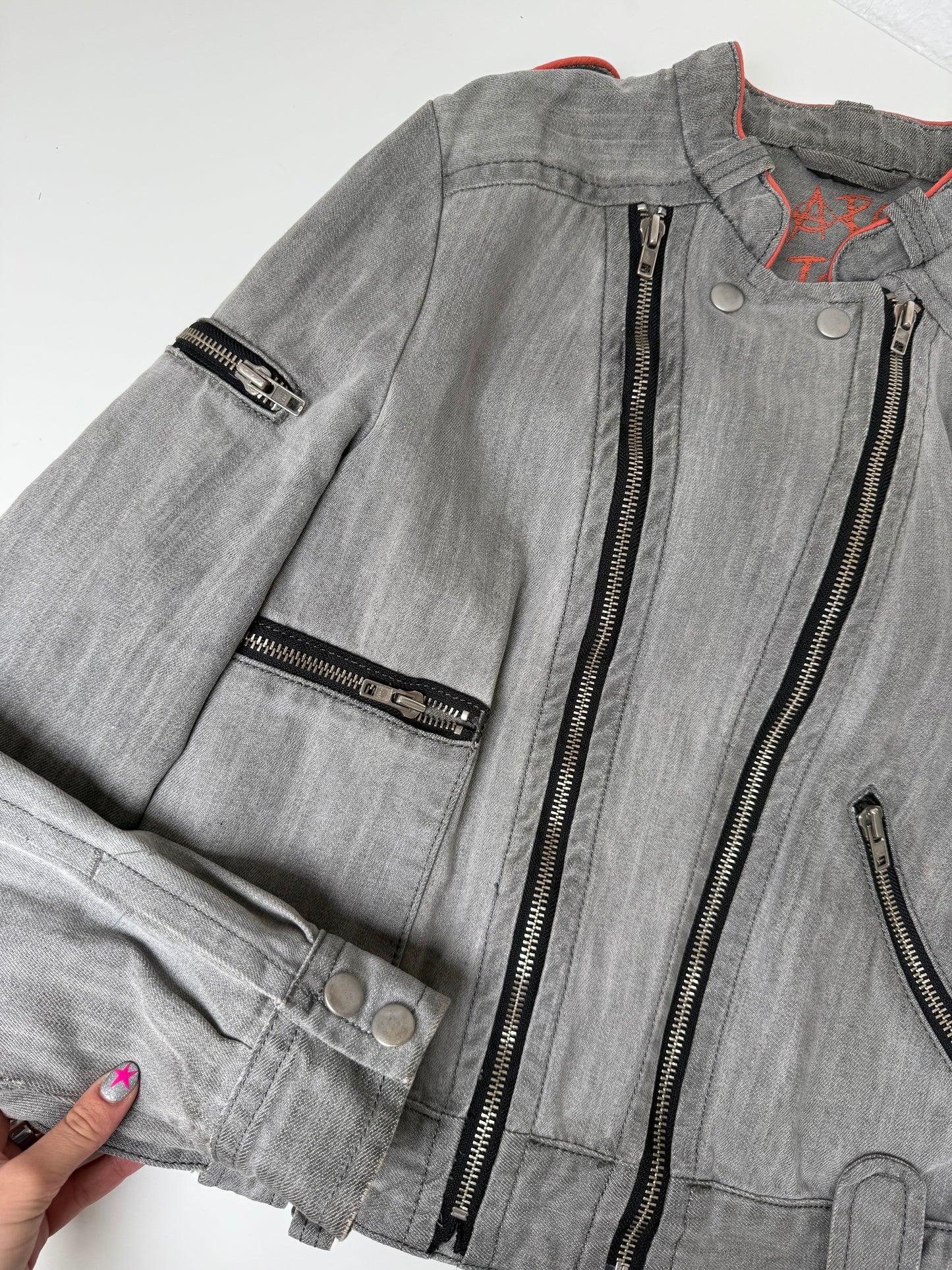 Y2K Biker Jacket (UK14)