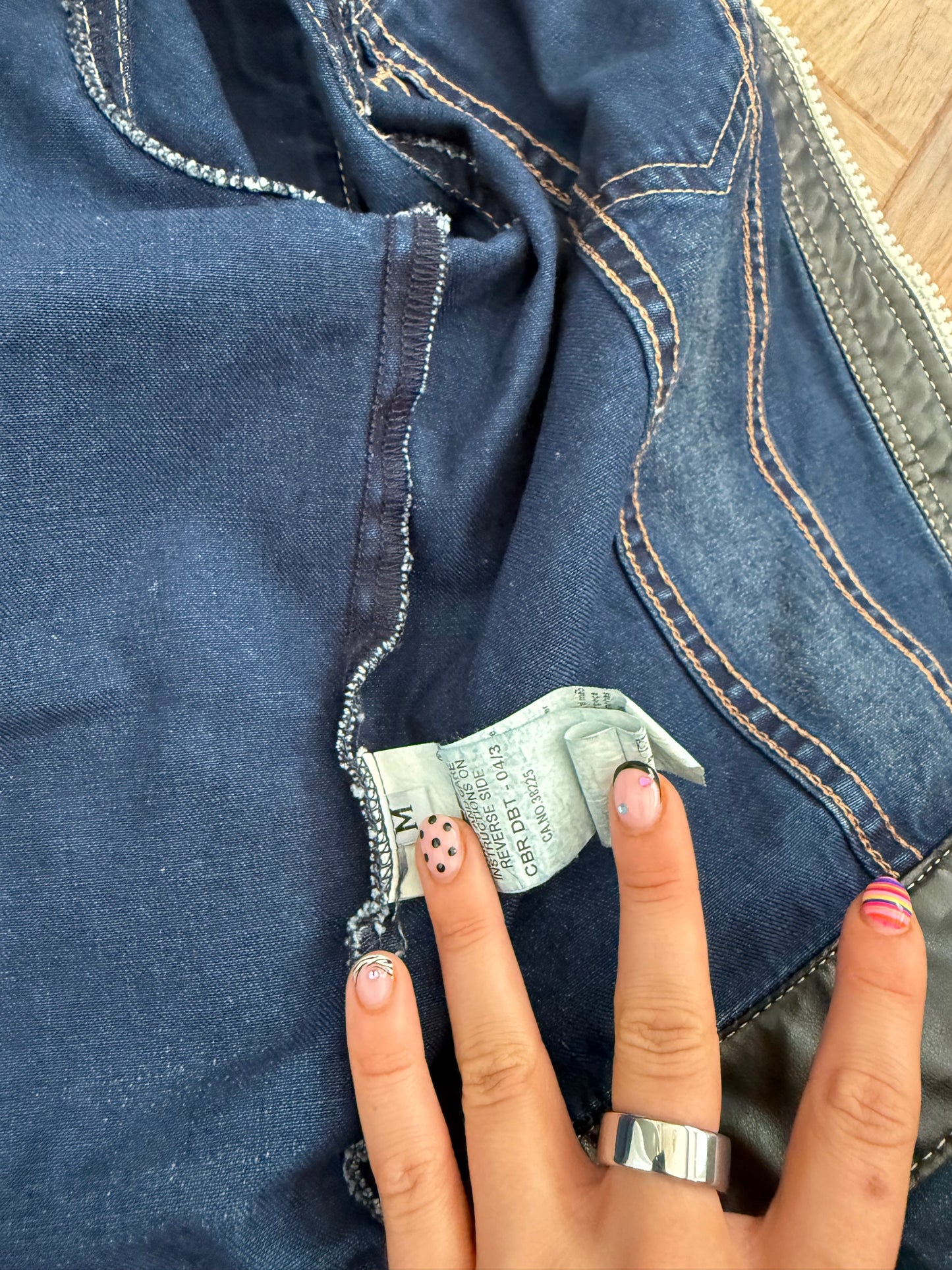 Denim Fitted Biker Jacket (M)