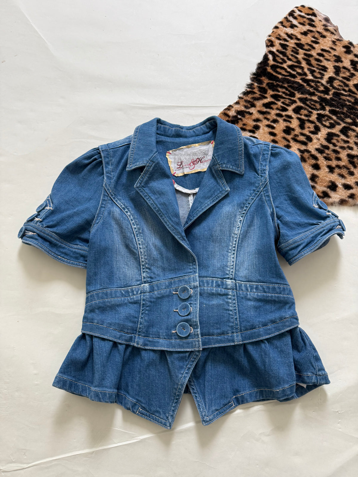Shortsleeve Fitted Denim Top/Jacket (UK12)