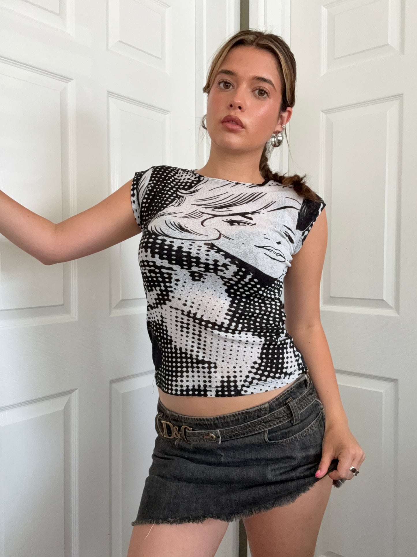 Mesh Graphic Top (S)
