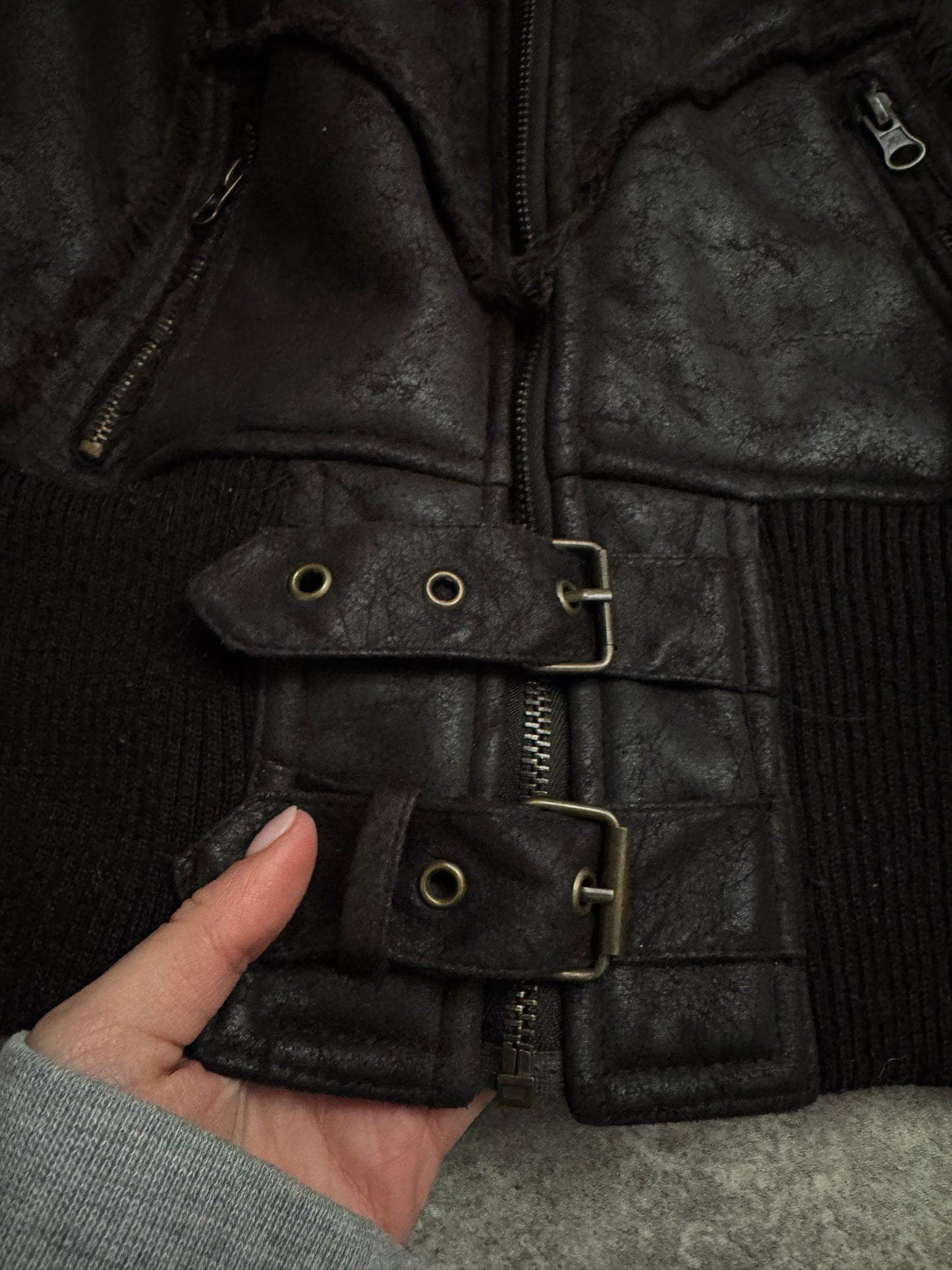 Y2K Faux Suede/Fur Gilet (S)