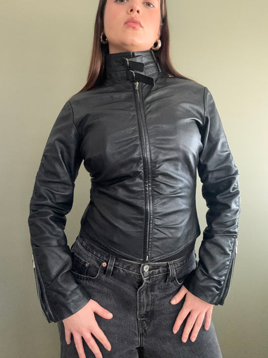 Fitted Leather Jacket (UK8)