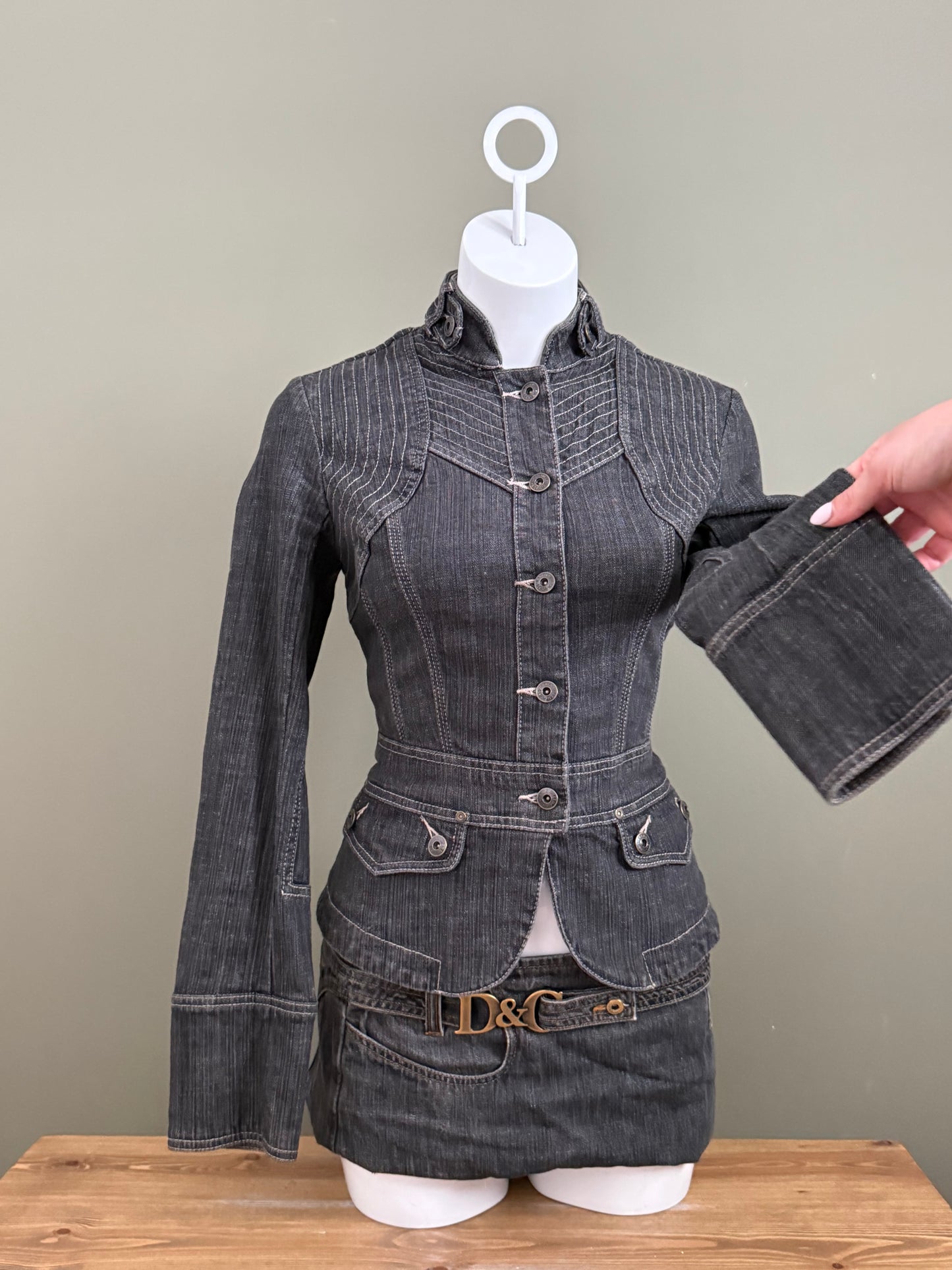 Karen Millen Denim Corset Jacket (UK10)