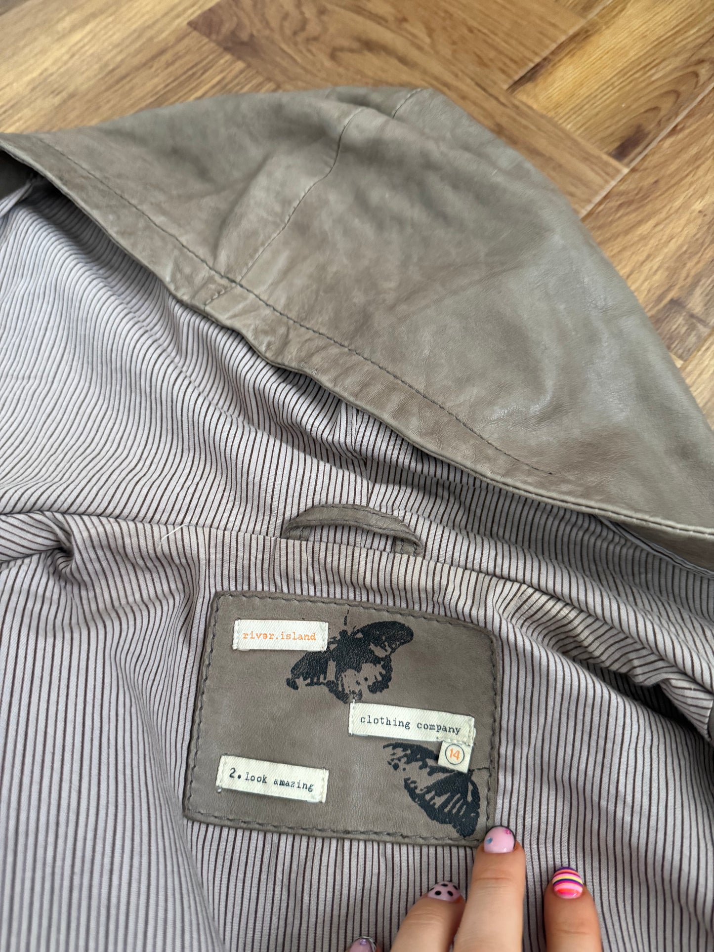 Leather Hooded Jacket (UK14)