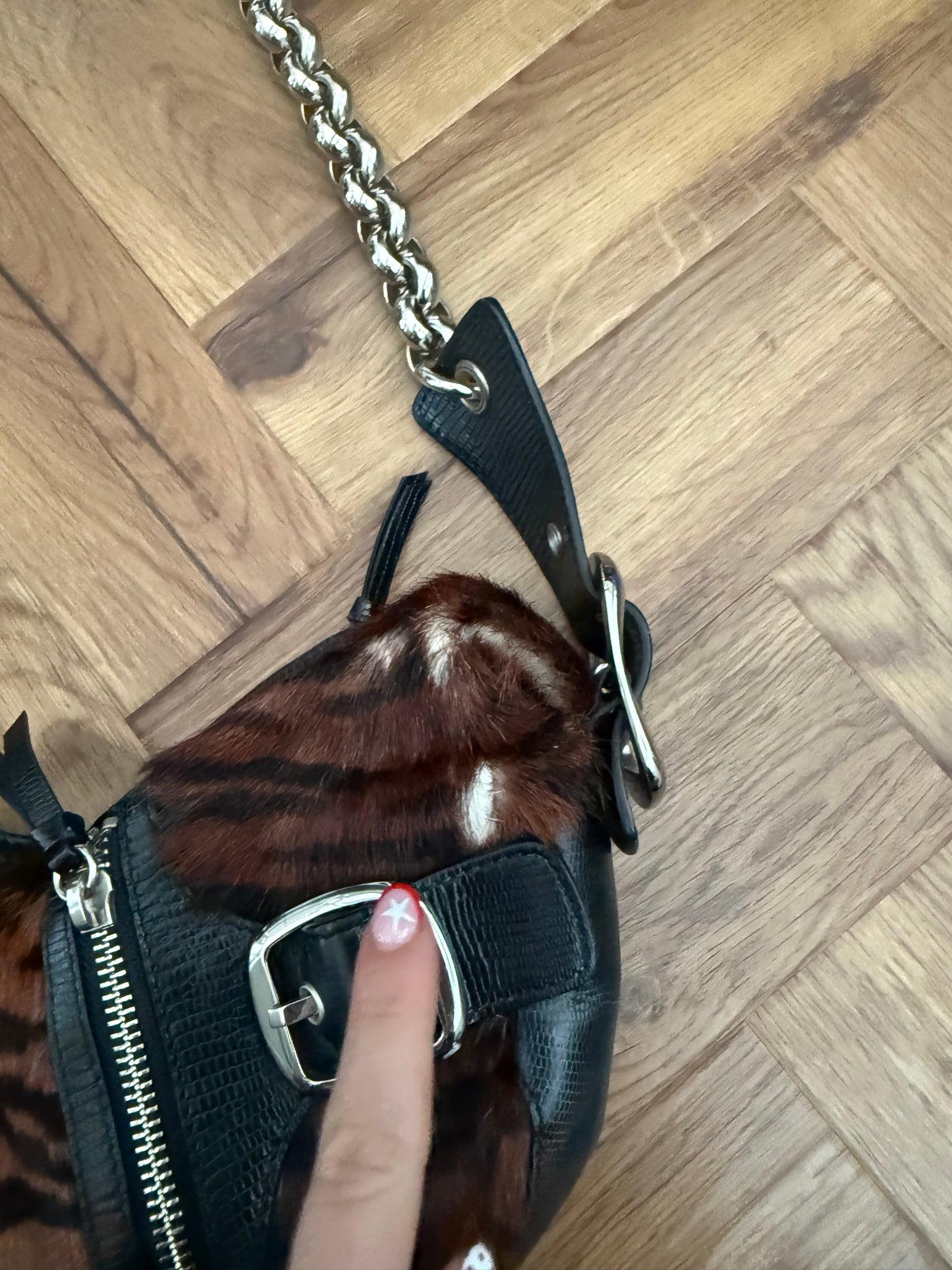 DKNY Faux Fur Shoulder Bag