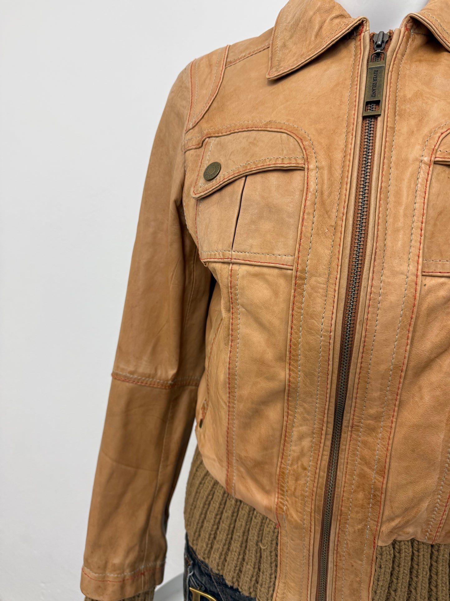 Leather Bomber Jacket (UK12)