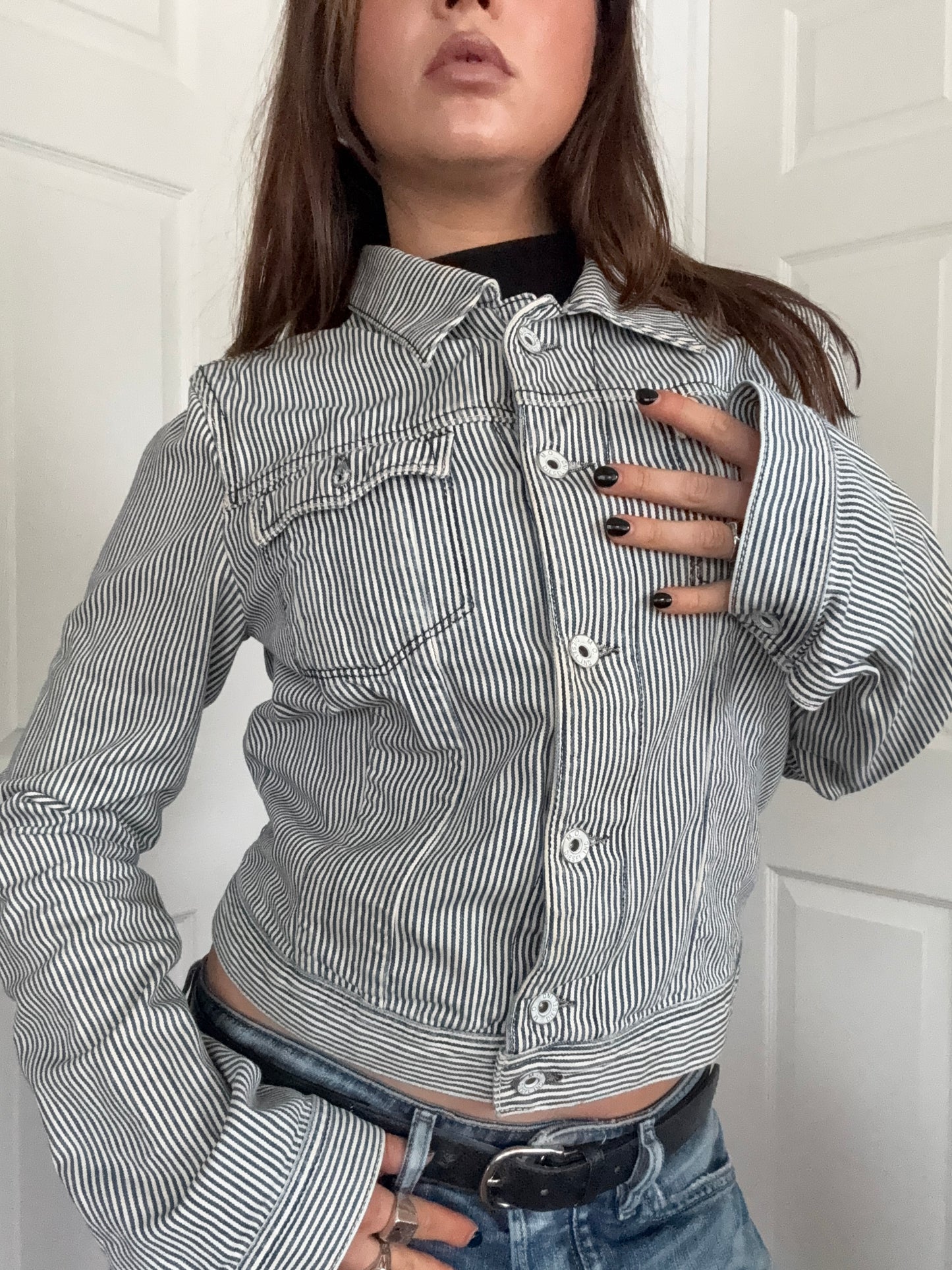 Diesel Pinstripe Denim Jacket (S)
