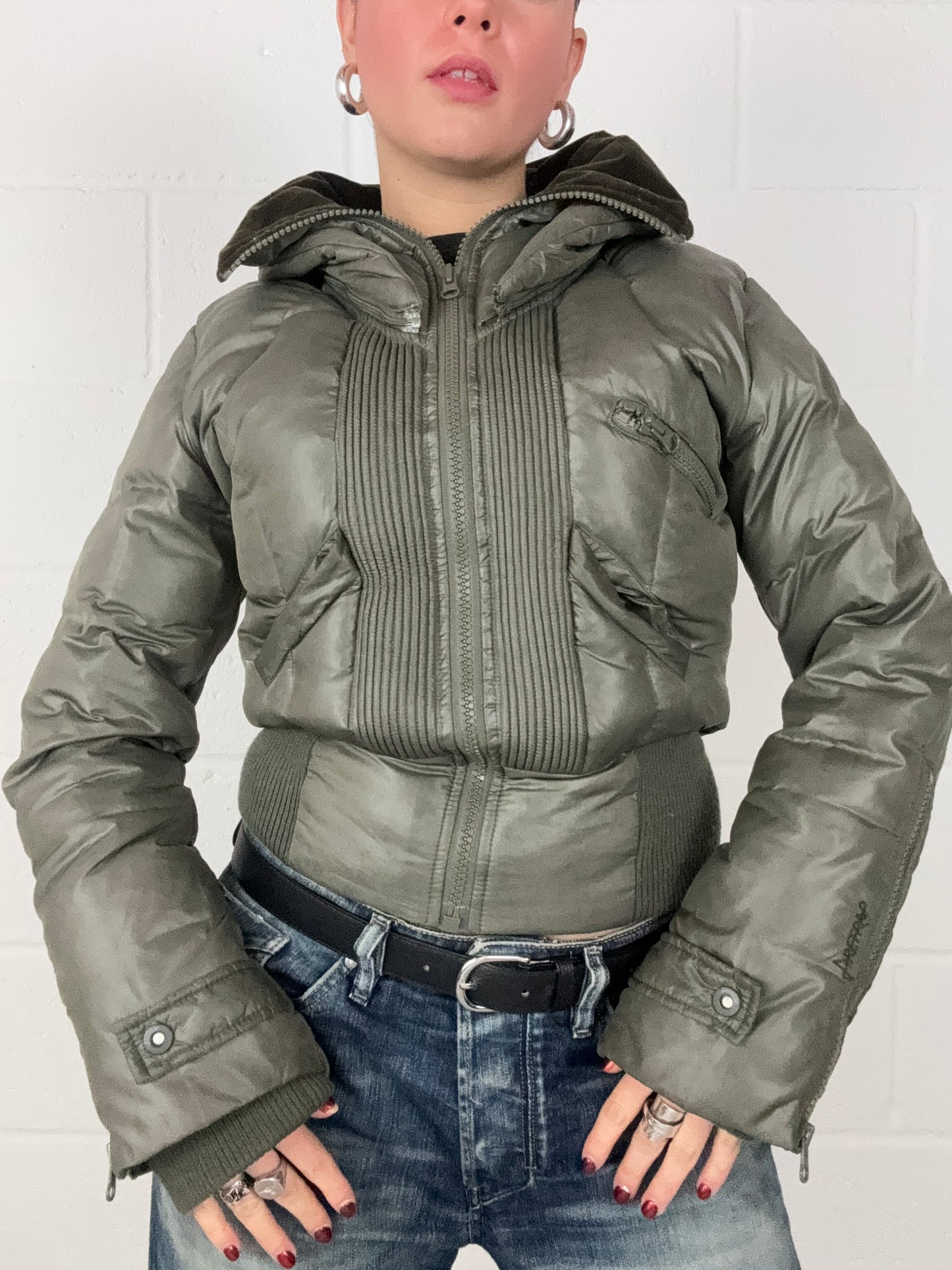 Firetrap Khaki Puffer Jacket (M)