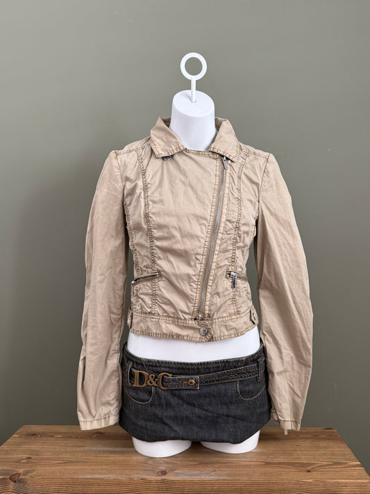 Karen Millen Asymmetric Biker Lightweight Jacket (UK10)