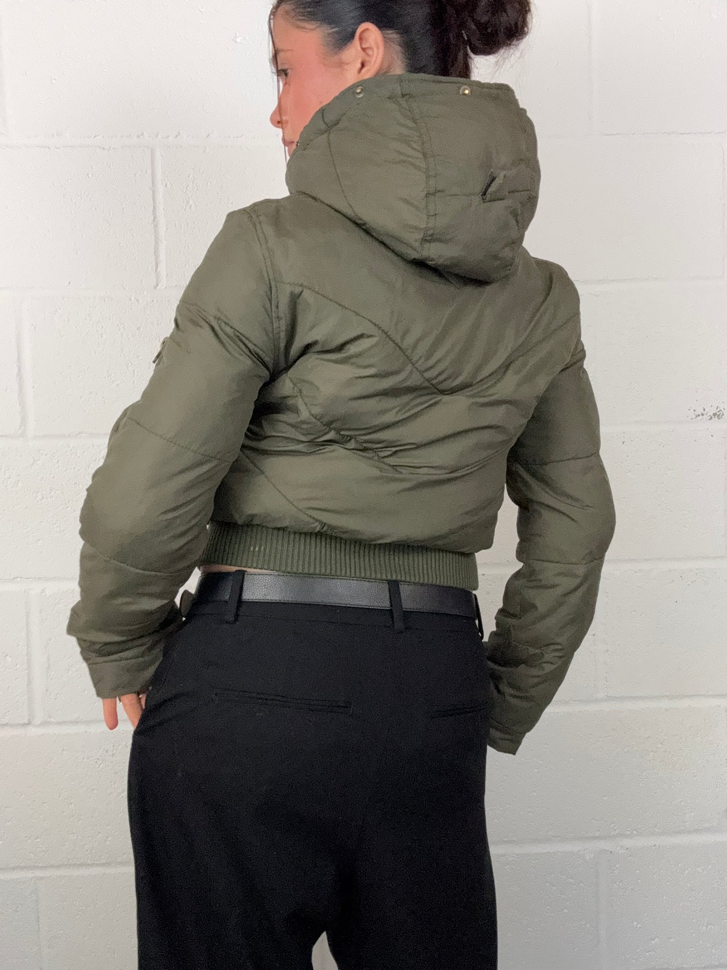 Khaki Puffer Jacket (M)