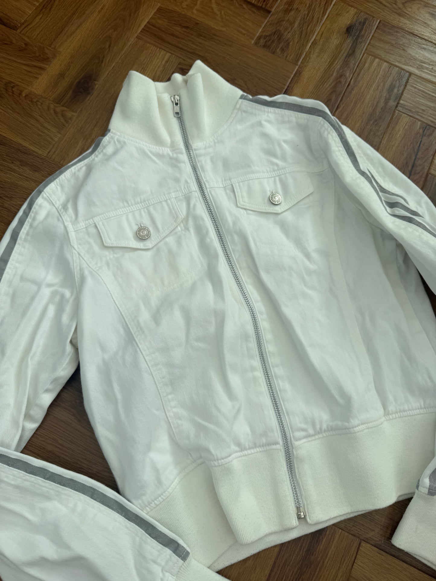 White Adidas Cargo Jacket (UK12)