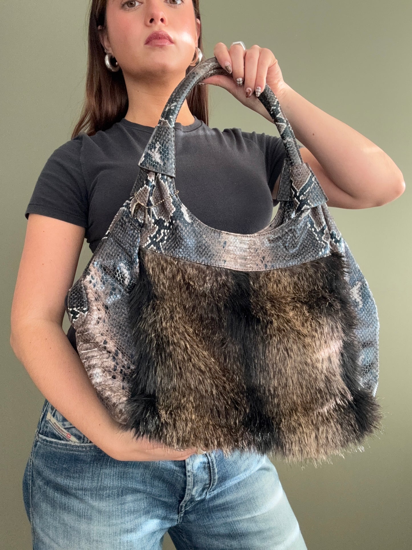 Bulaggi Faux Fur/Leather Bag