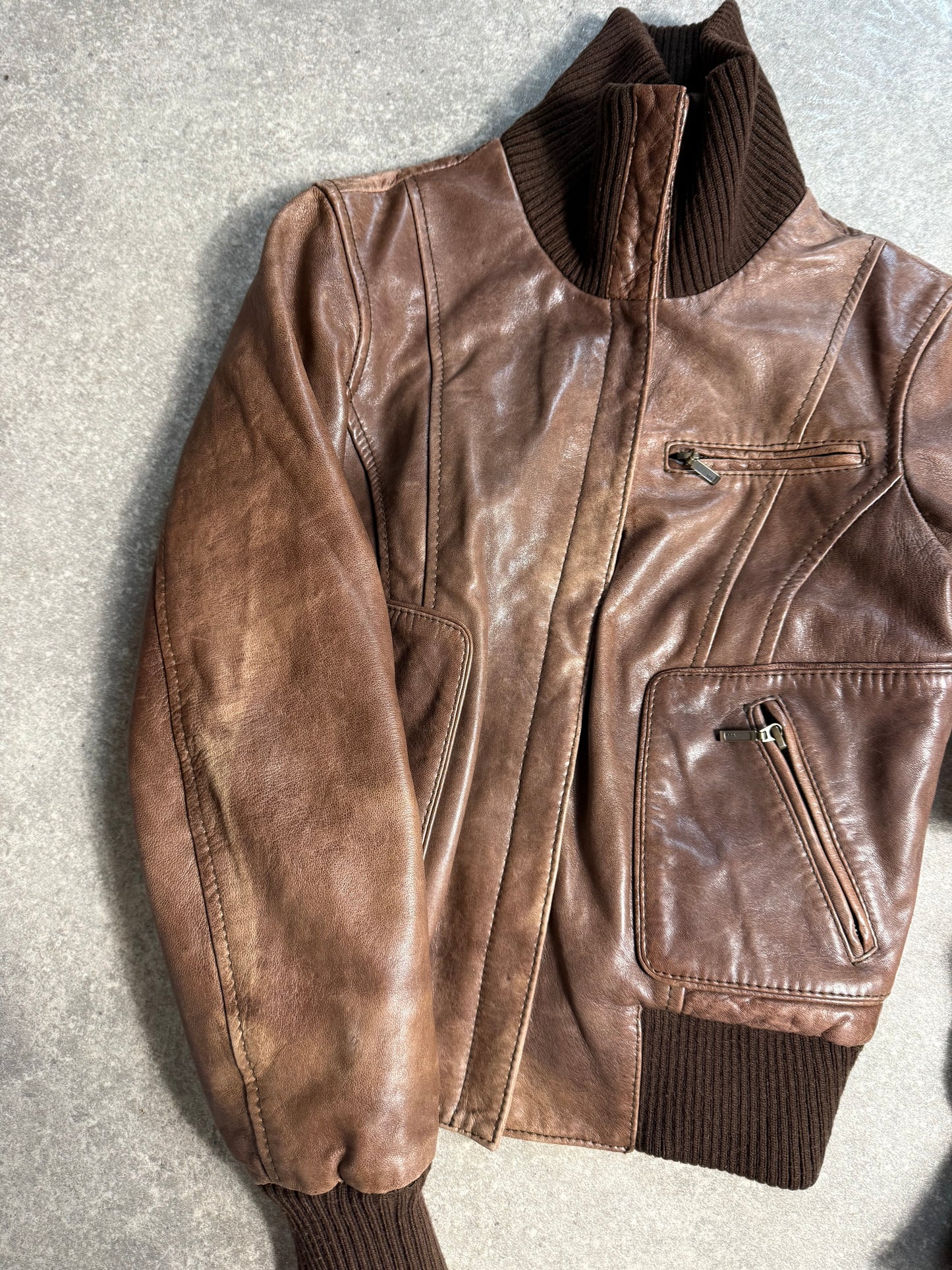 Oasis Brown Leather Jacket