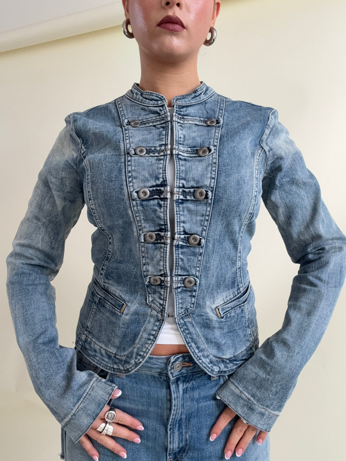 Denim Military Jacket (M)
