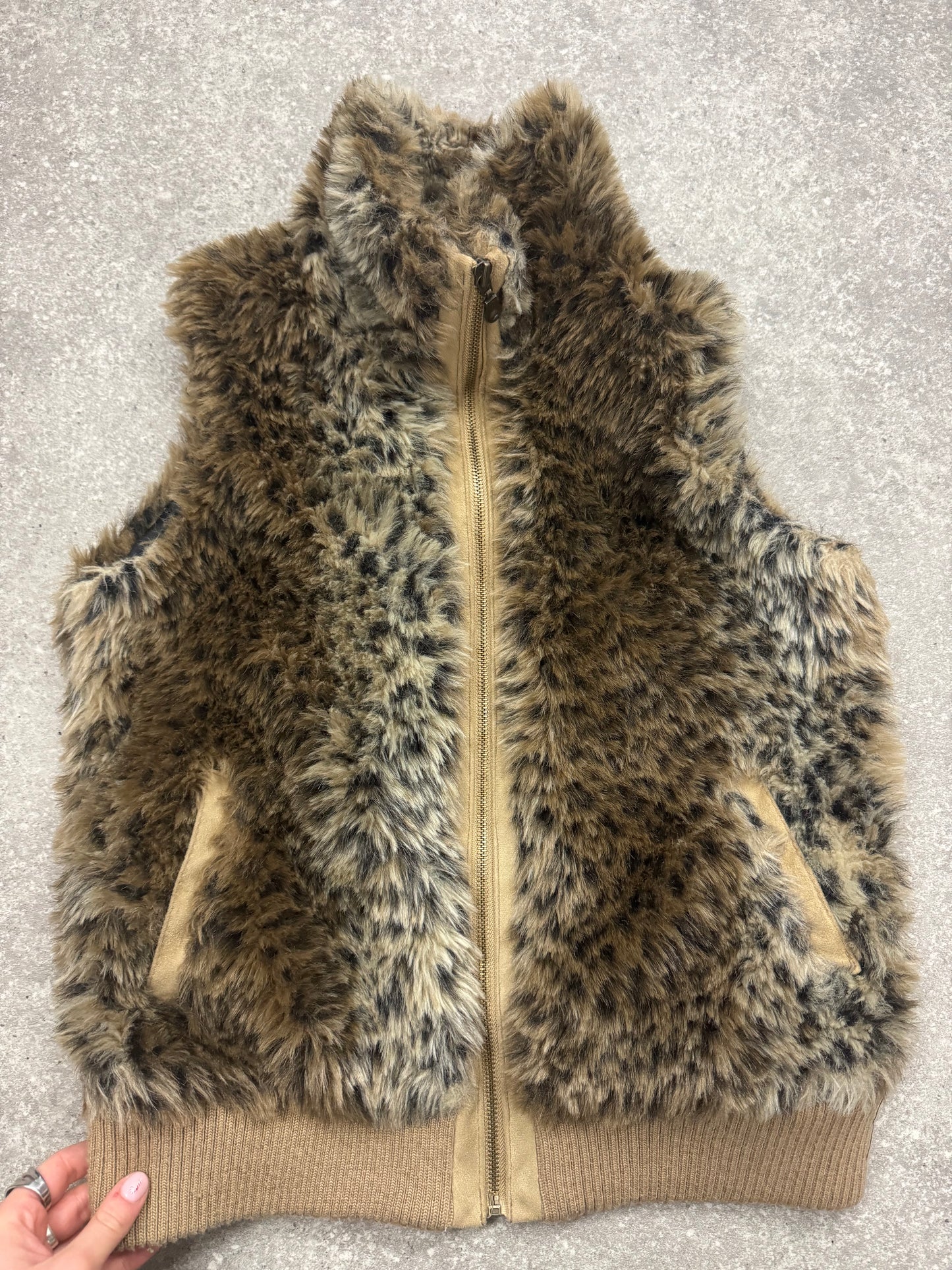 Y2K Leopard Faux Fur Gilet