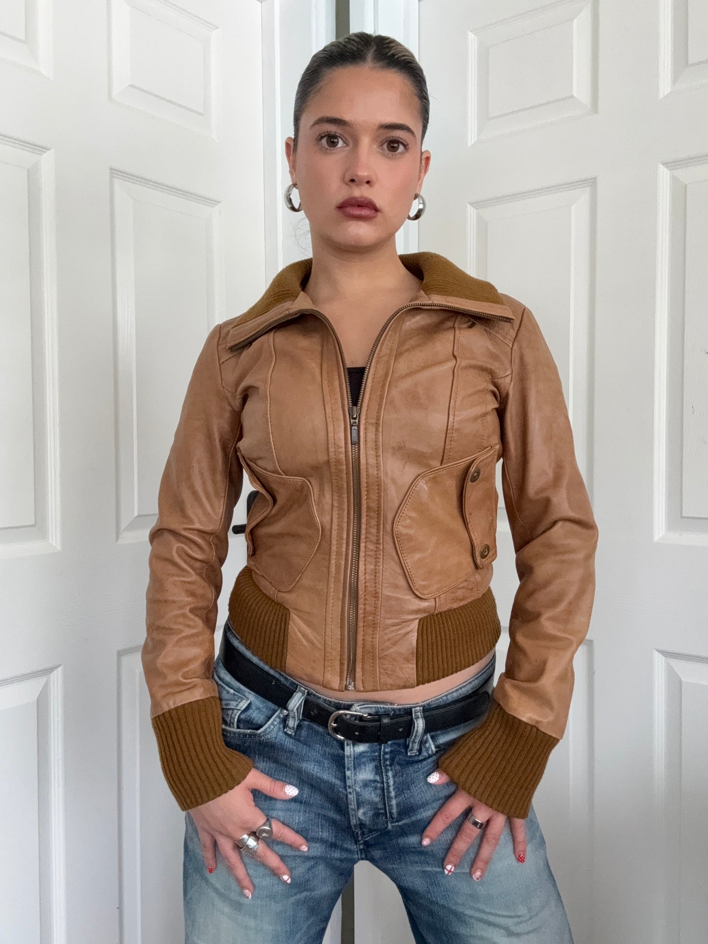 Fitted Leather Jacket (UK8)